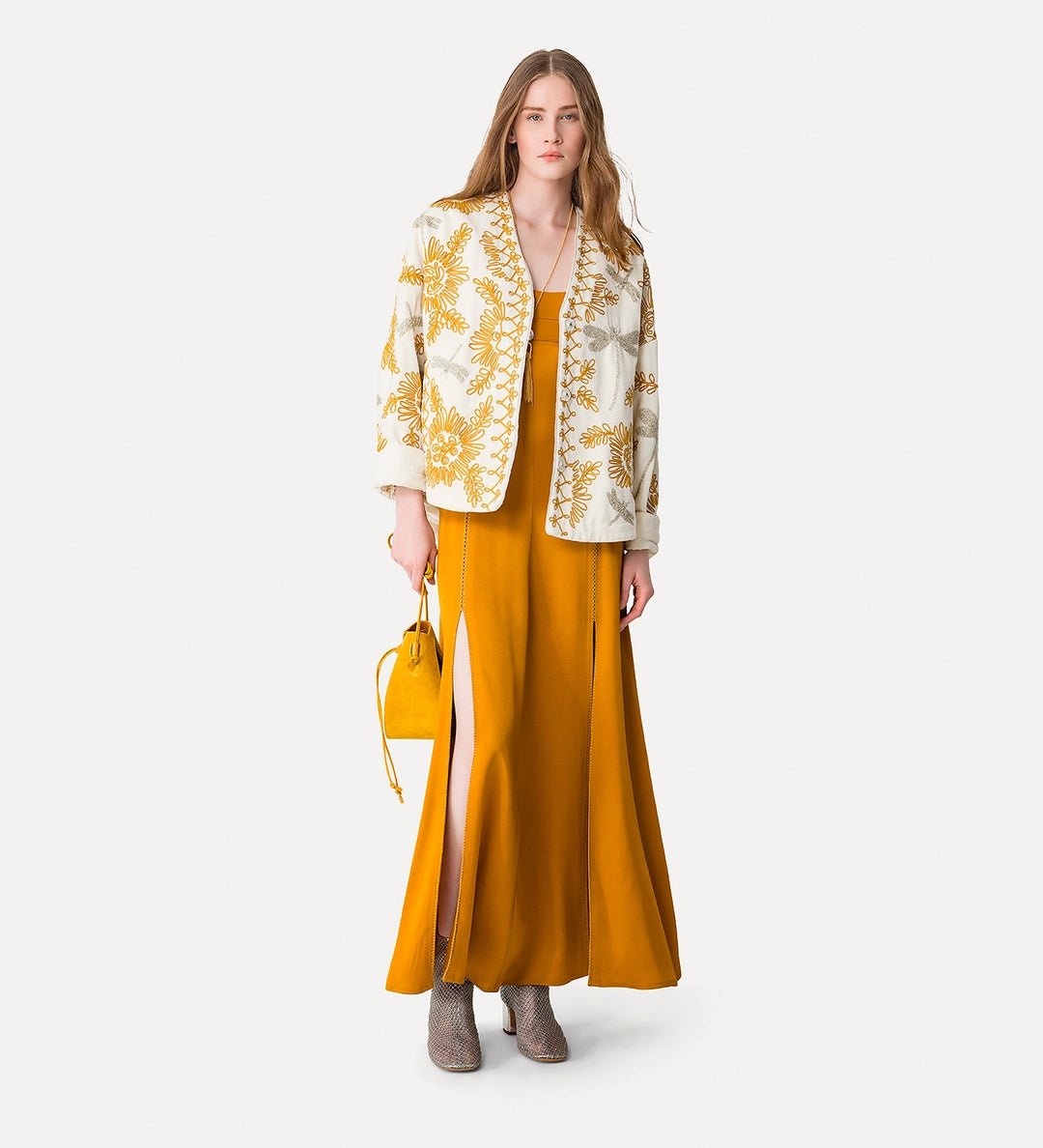 forte_forte "voila une fleur" embroidery velvet kimono ambra - Den Lille Ida - Den Lille Ida