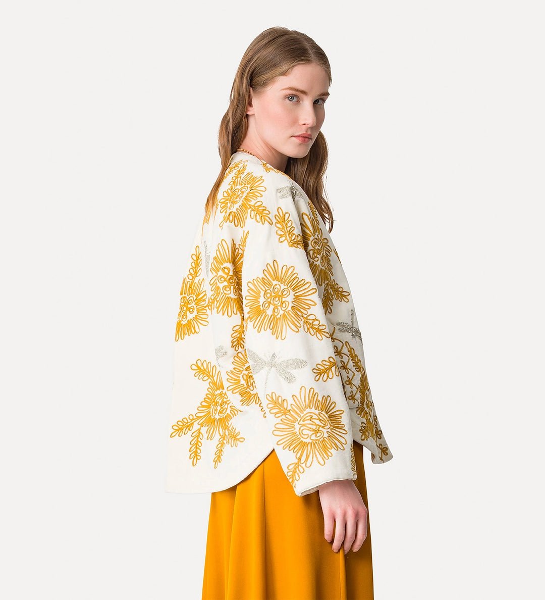 forte_forte "voila une fleur" embroidery velvet kimono ambra - Den Lille Ida - Den Lille Ida