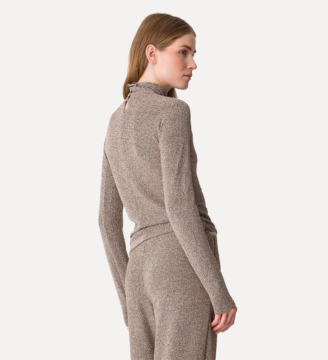 forte_forte vrille lurex jersey turtleneck t-shirt poudre - Den Lille Ida - forte_forte