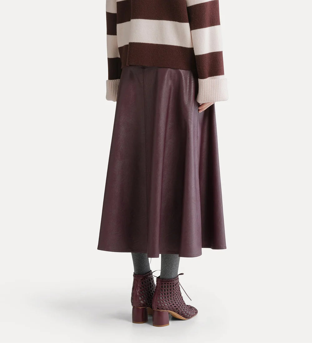 forte_forte leather-look midi skirt bordeaux