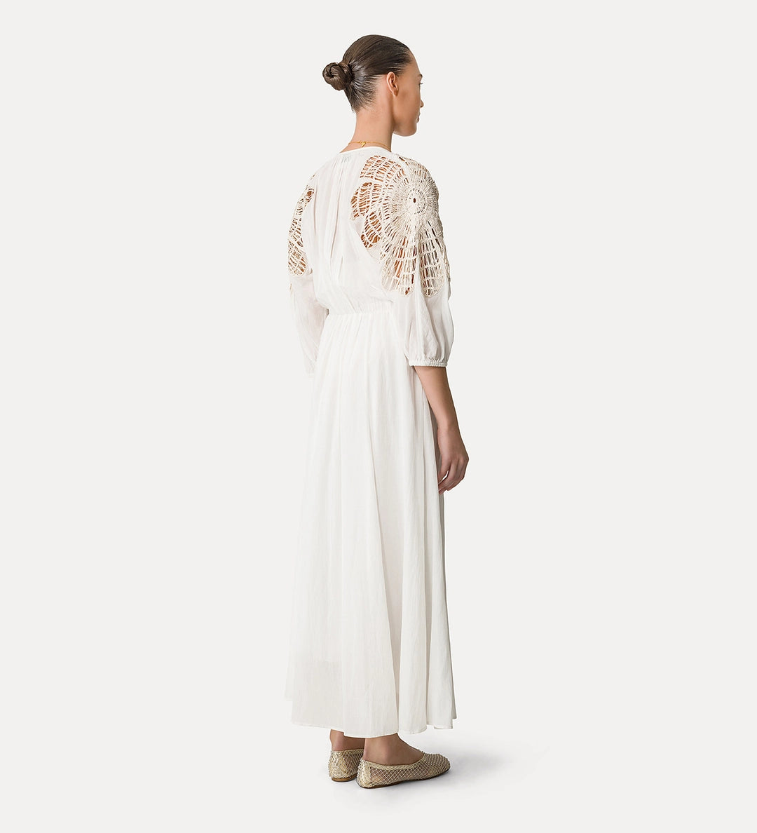 forte_forte "botanical flower" cotton/silk voile dress