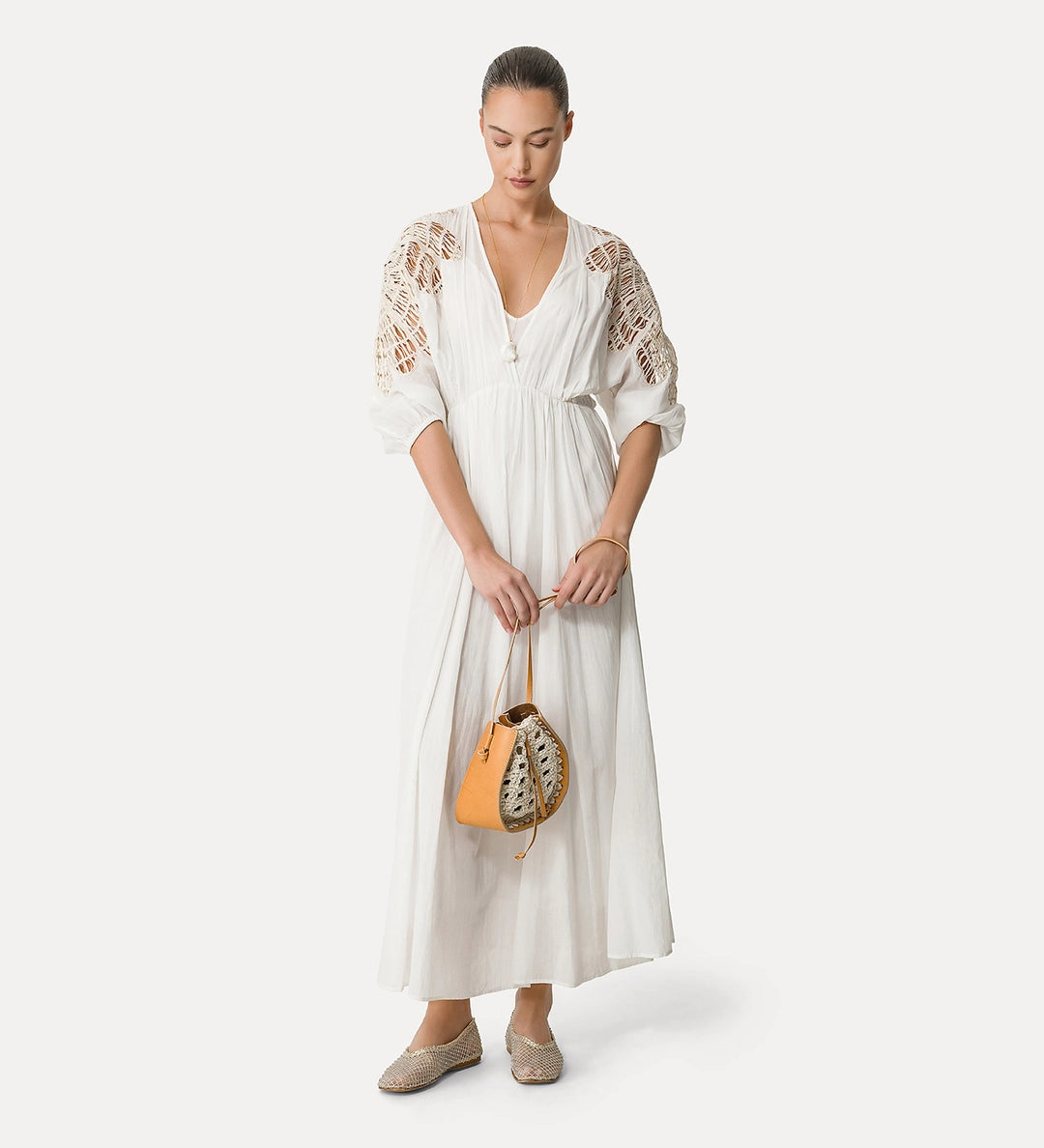 forte_forte "botanical flower" cotton/silk voile dress