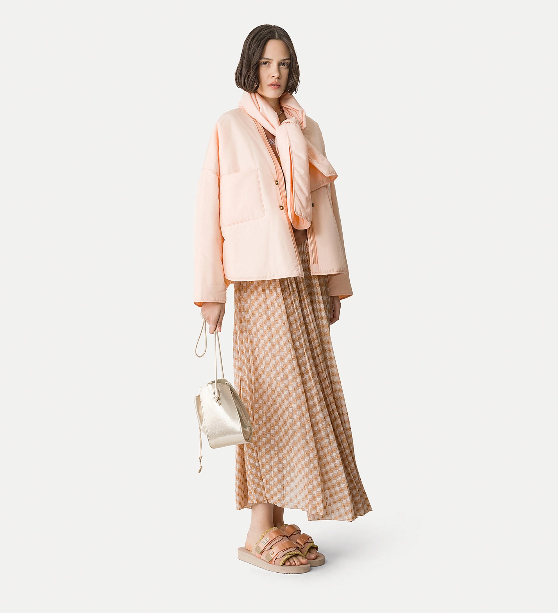 forte_forte pleated skirt in diamond jersey