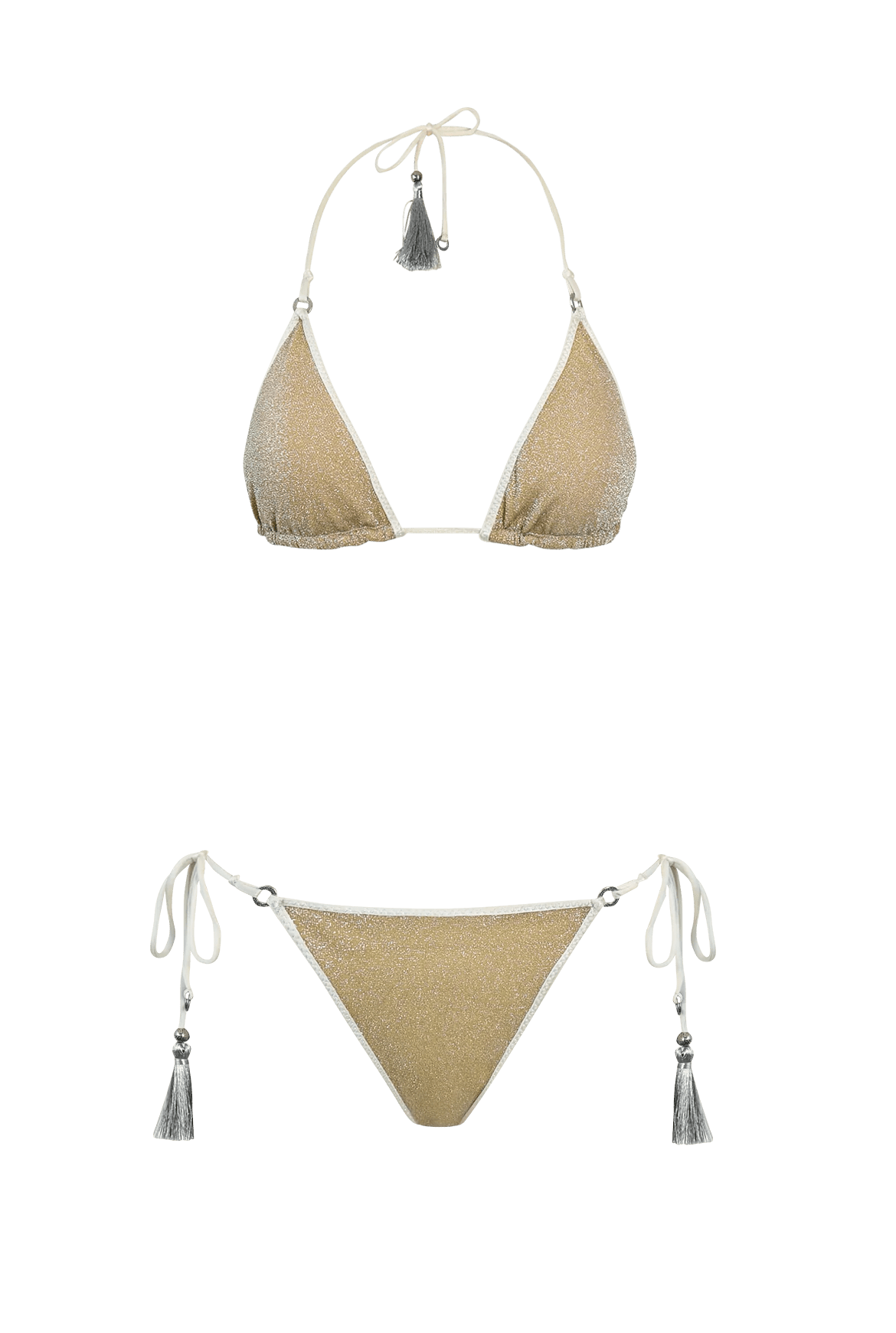 HANNE BLOCH IVORY GLITTER TRIANGLE BIKINI - Den Lille Ida - HANNE BLOCH