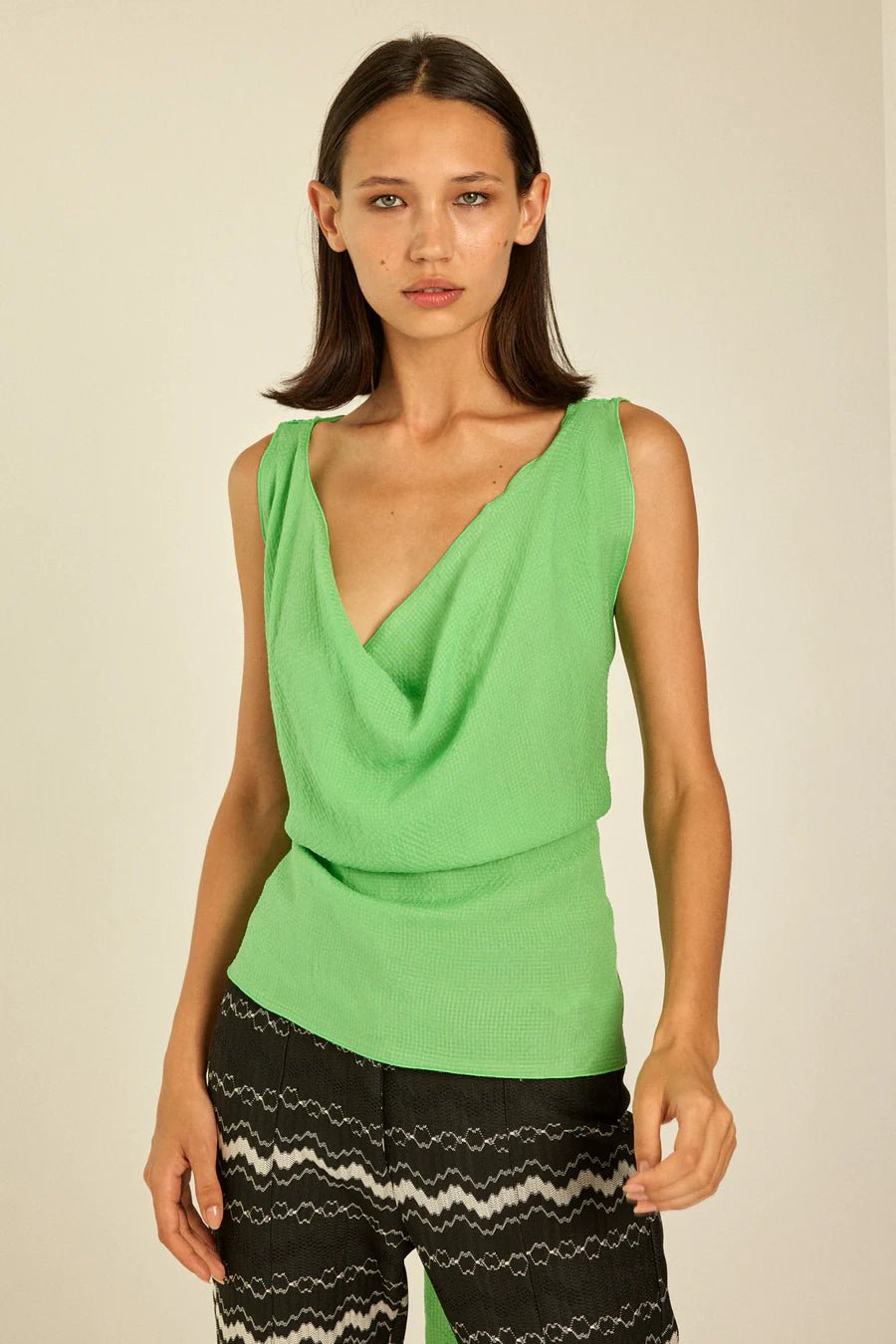 Hanne Bloch Mint Waterfall Silk Top - Den Lille Ida - Hanne Bloch