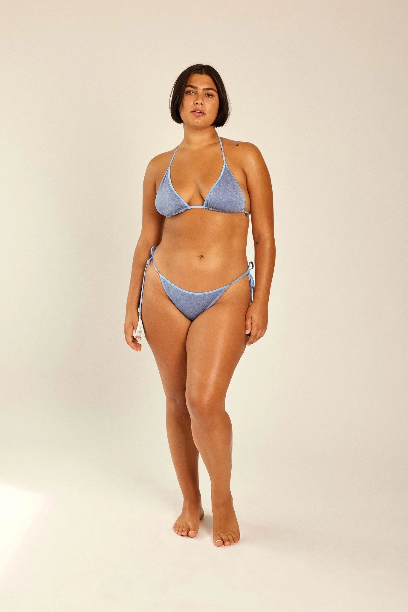 Hanne Bloch Skyblue Glitter Triangle Bikini - Den Lille Ida - HANNE BLOCH