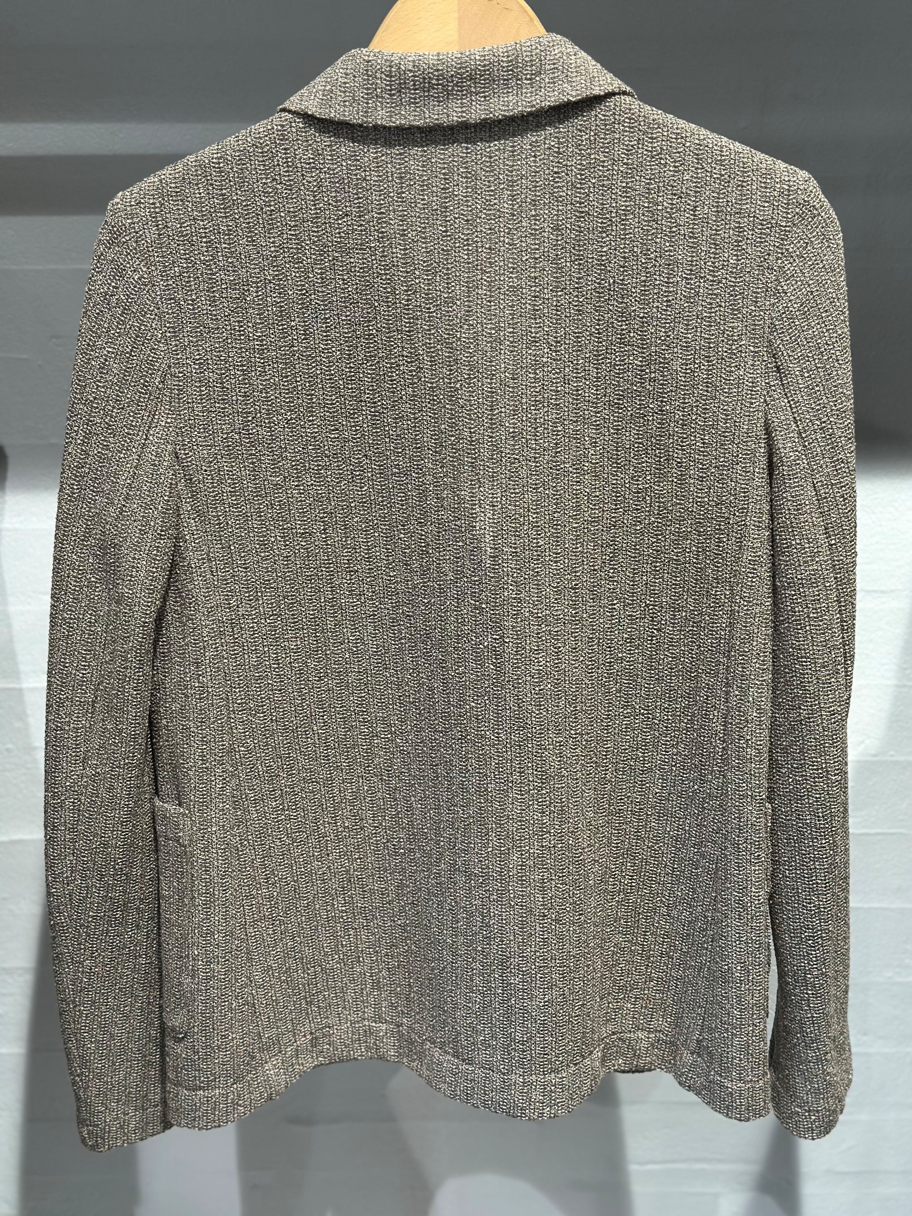 Harris Wharf Stand Up Collar Blazer Bicolour Frisé Taupe