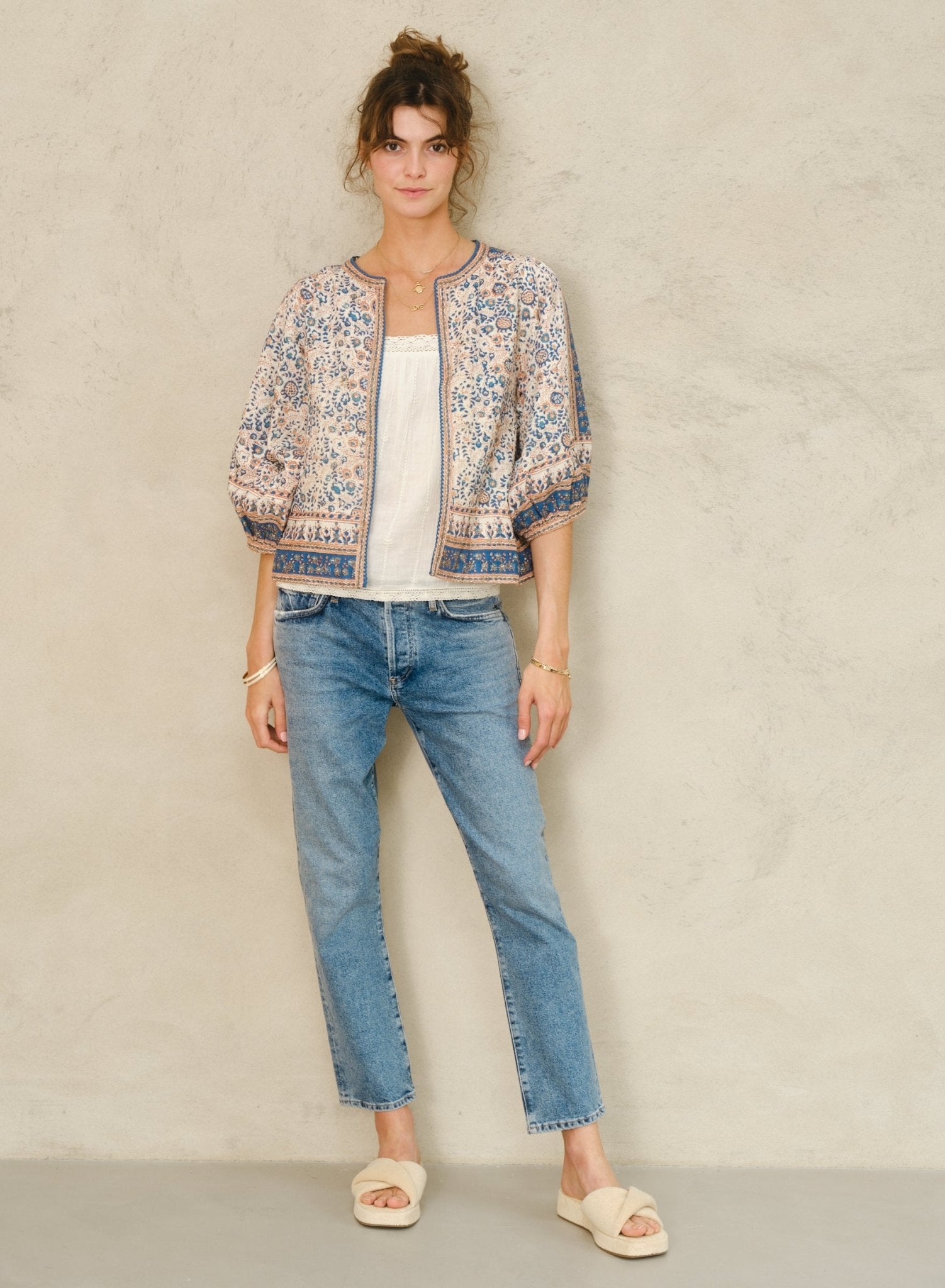 M.A.B.E. Cass Print Jacket Navy - Den Lille Ida - M.A.B.E