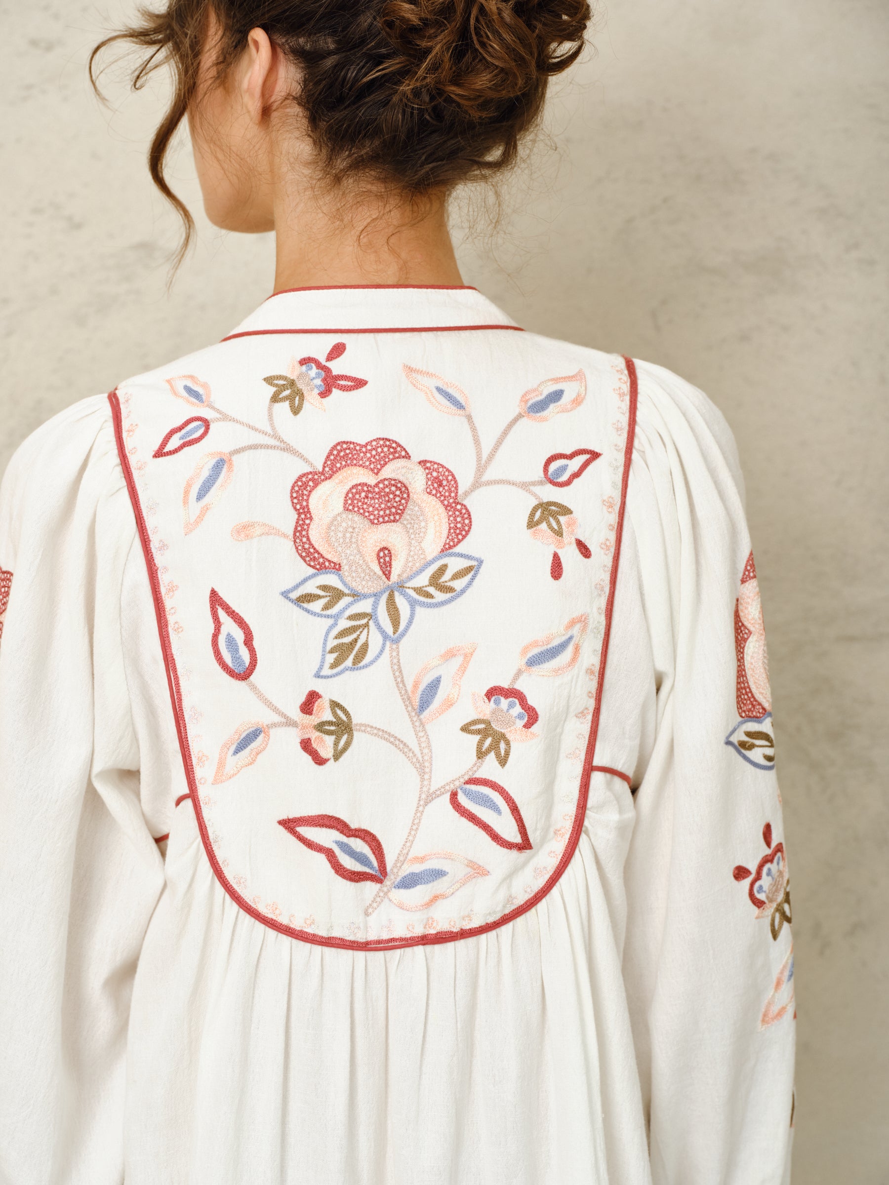 M.A.B.E. Lucia Emb Tunic Ivory/Rust - Den Lille Ida