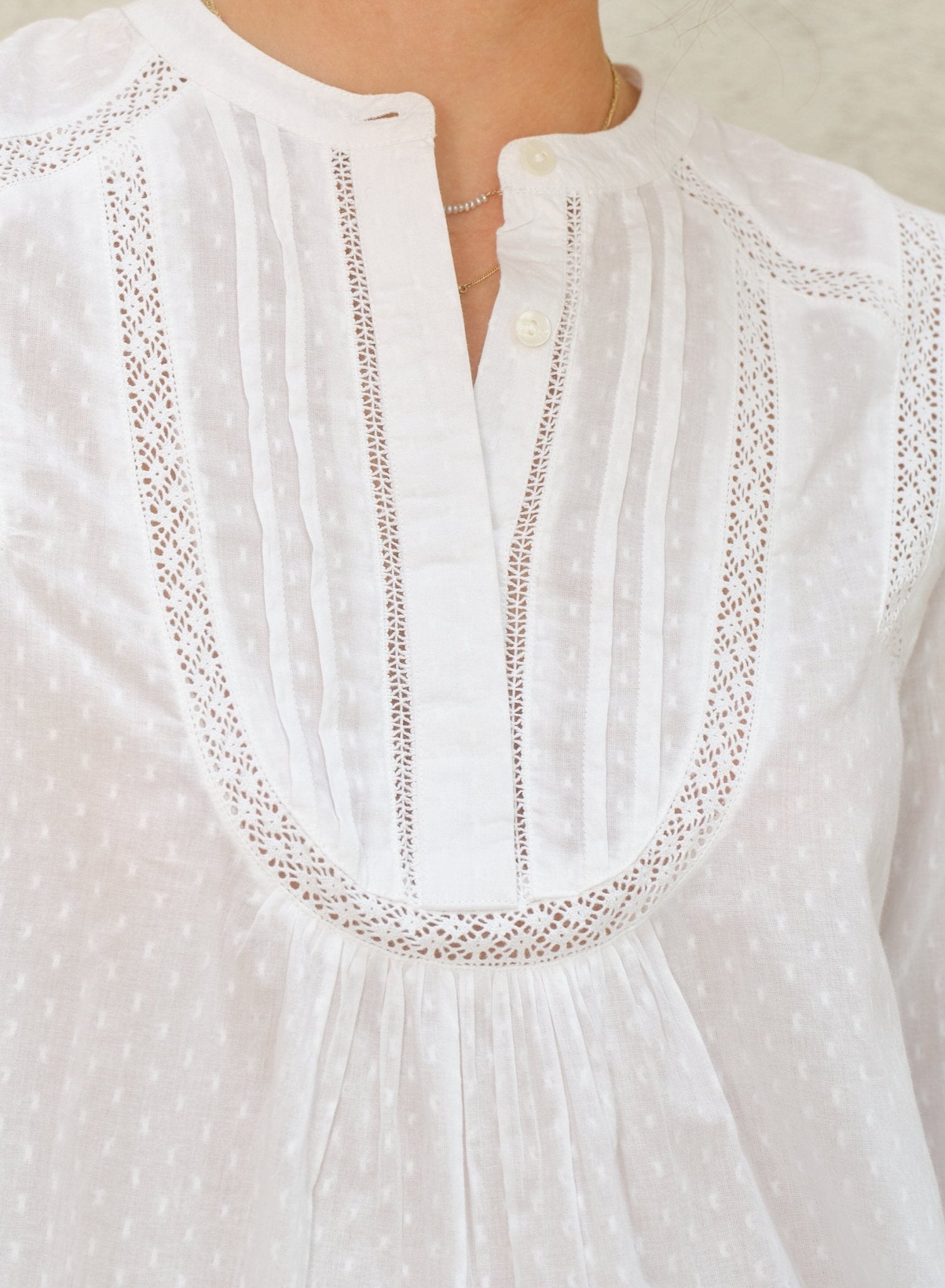 M.A.B.E. Adley L/S Top White - Den Lille Ida - M.A.B.E