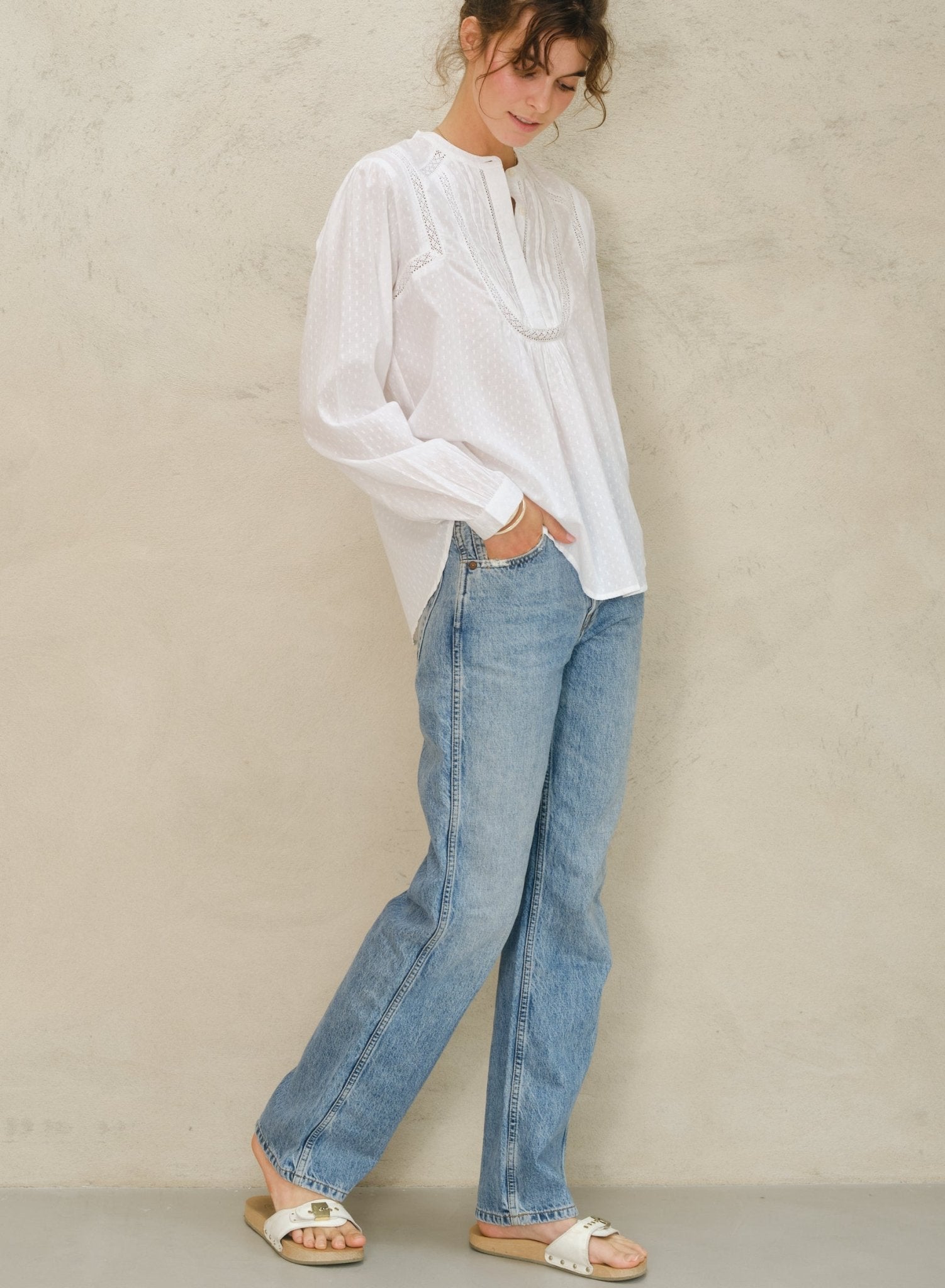 M.A.B.E. Adley L/S Top White - Den Lille Ida - M.A.B.E