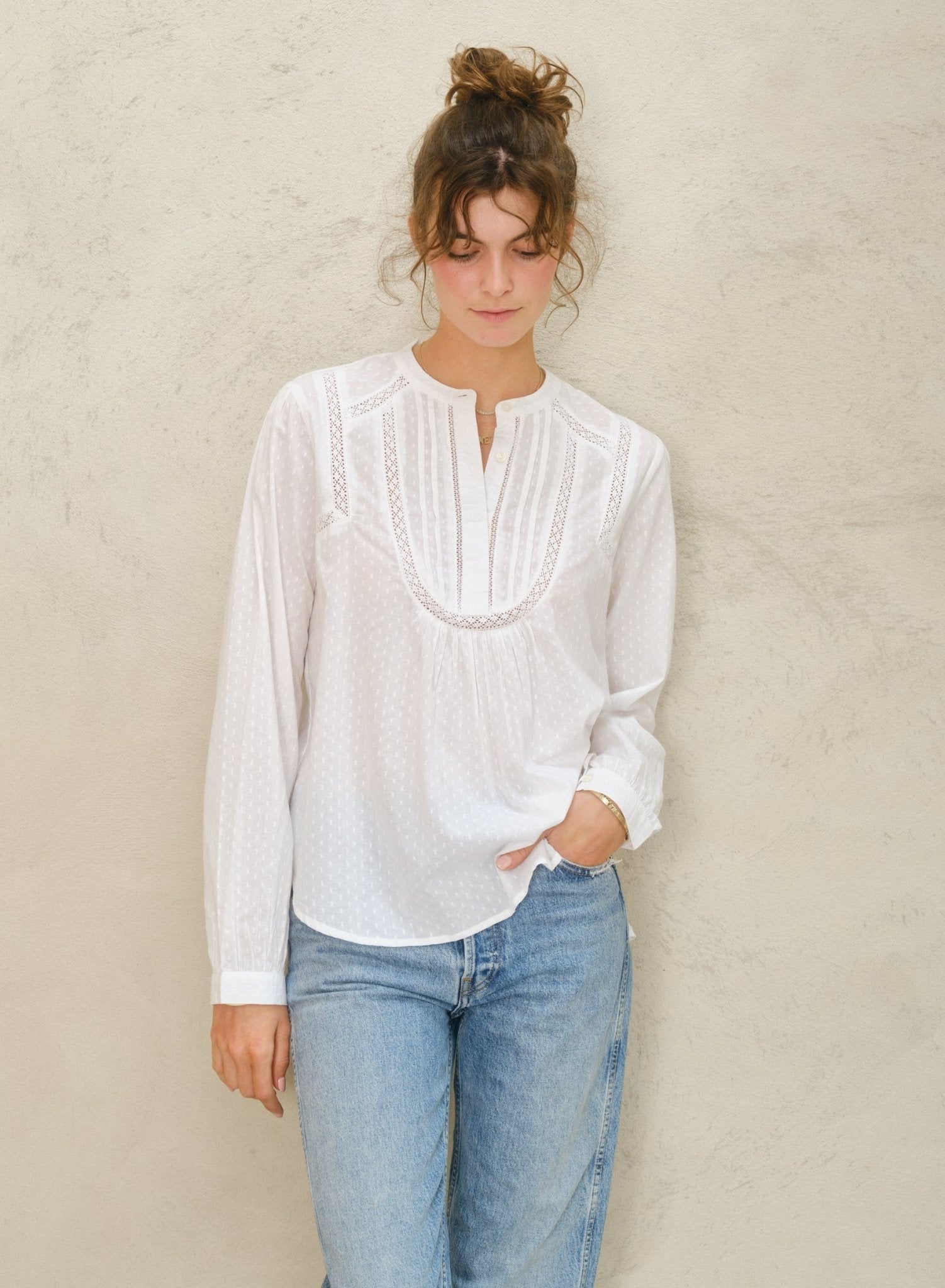 M.A.B.E. Adley L/S Top White - Den Lille Ida - M.A.B.E