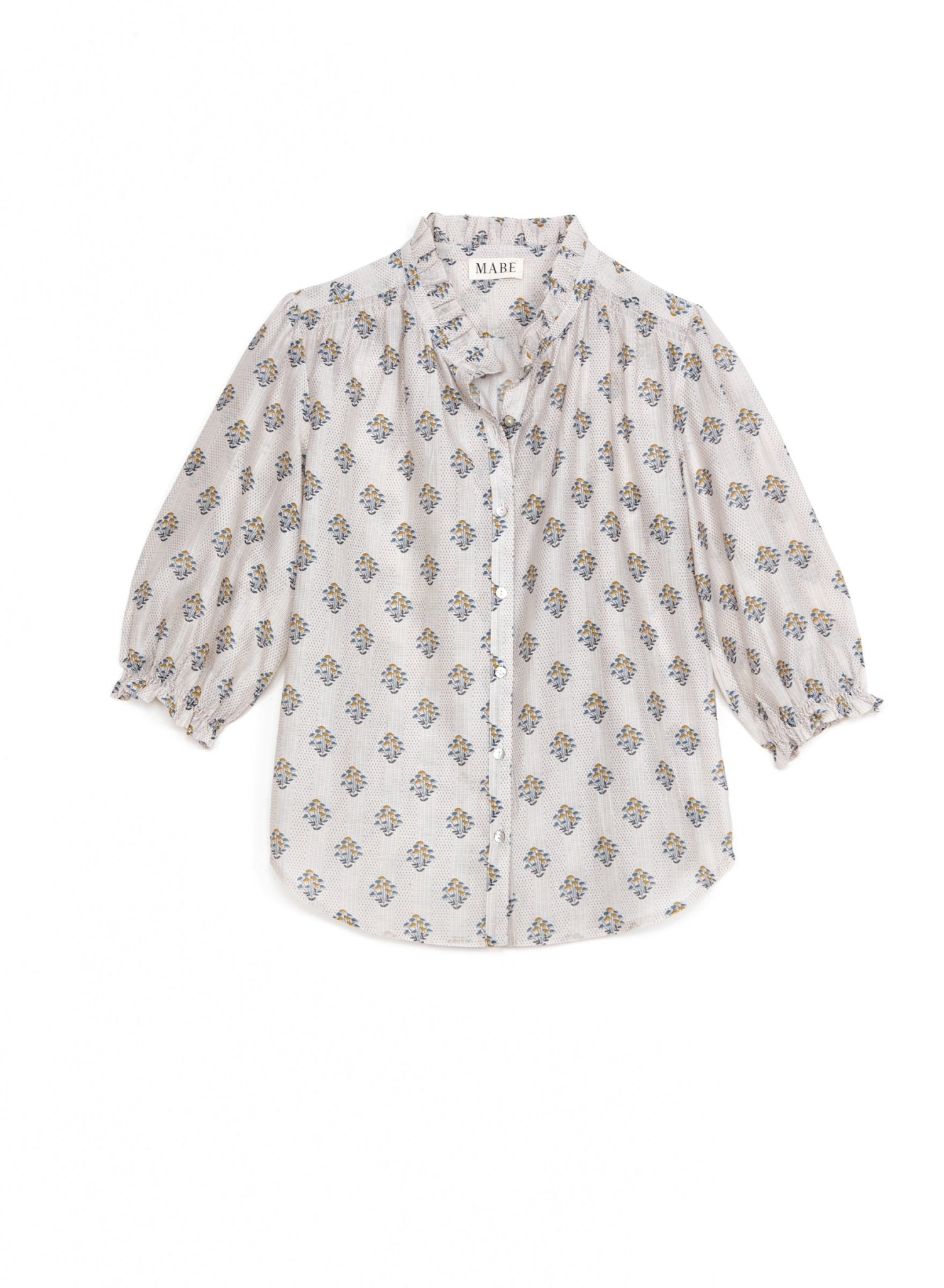 M.A.B.E. Lindi Print L/S Top Ecru - Den Lille Ida - M.A.B.E