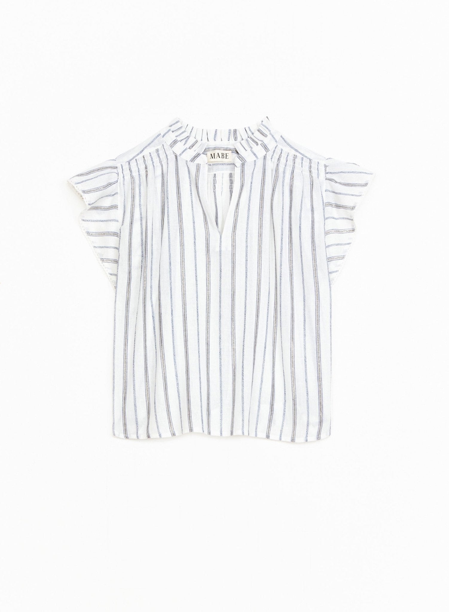 M.A.B.E. Alma S/S Top Ecru Stripe - Den Lille Ida - M.A.B.E