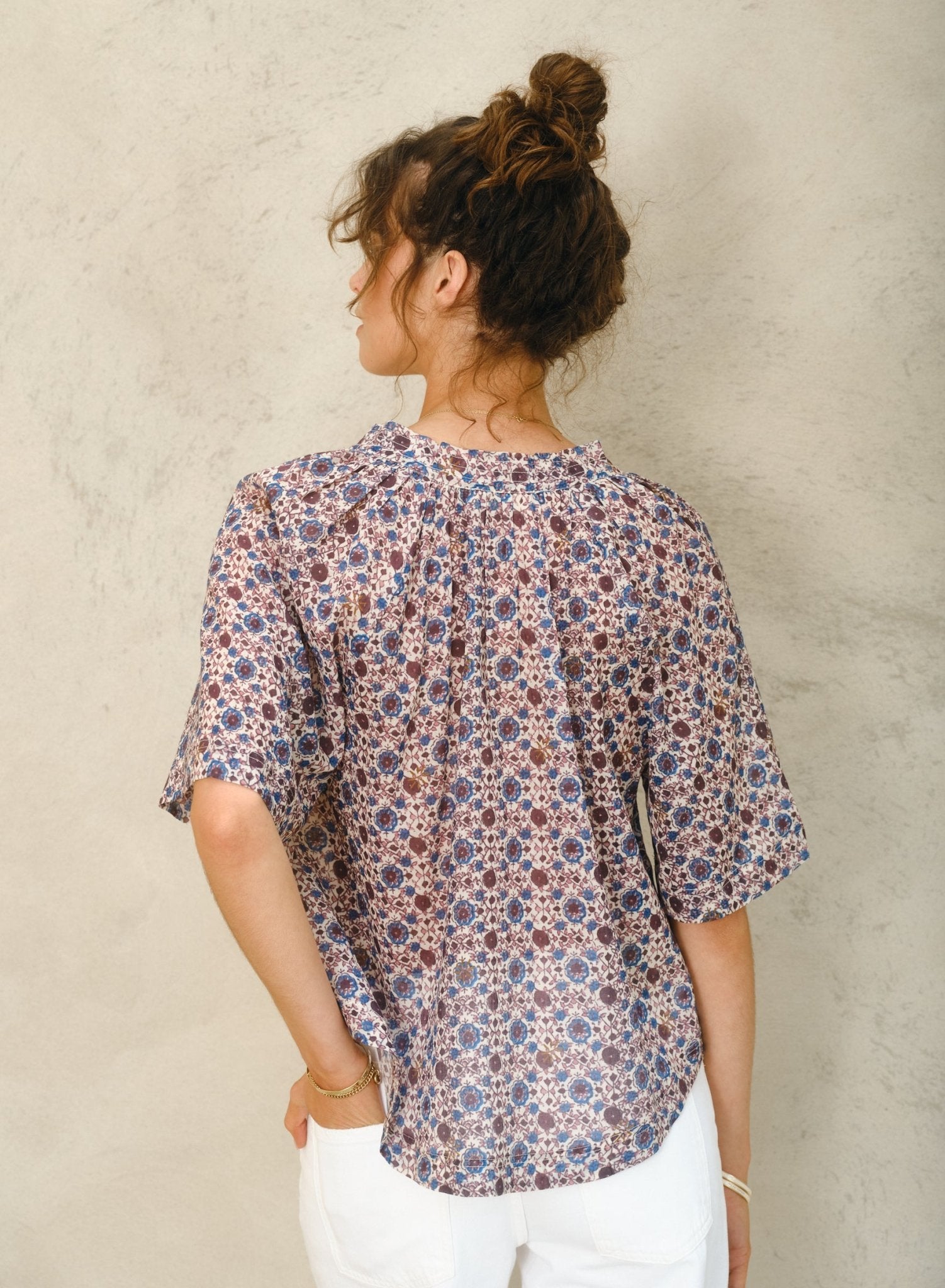 M.A.B.E. Lexi Print Gathered Top Multi - Den Lille Ida - M.A.B.E