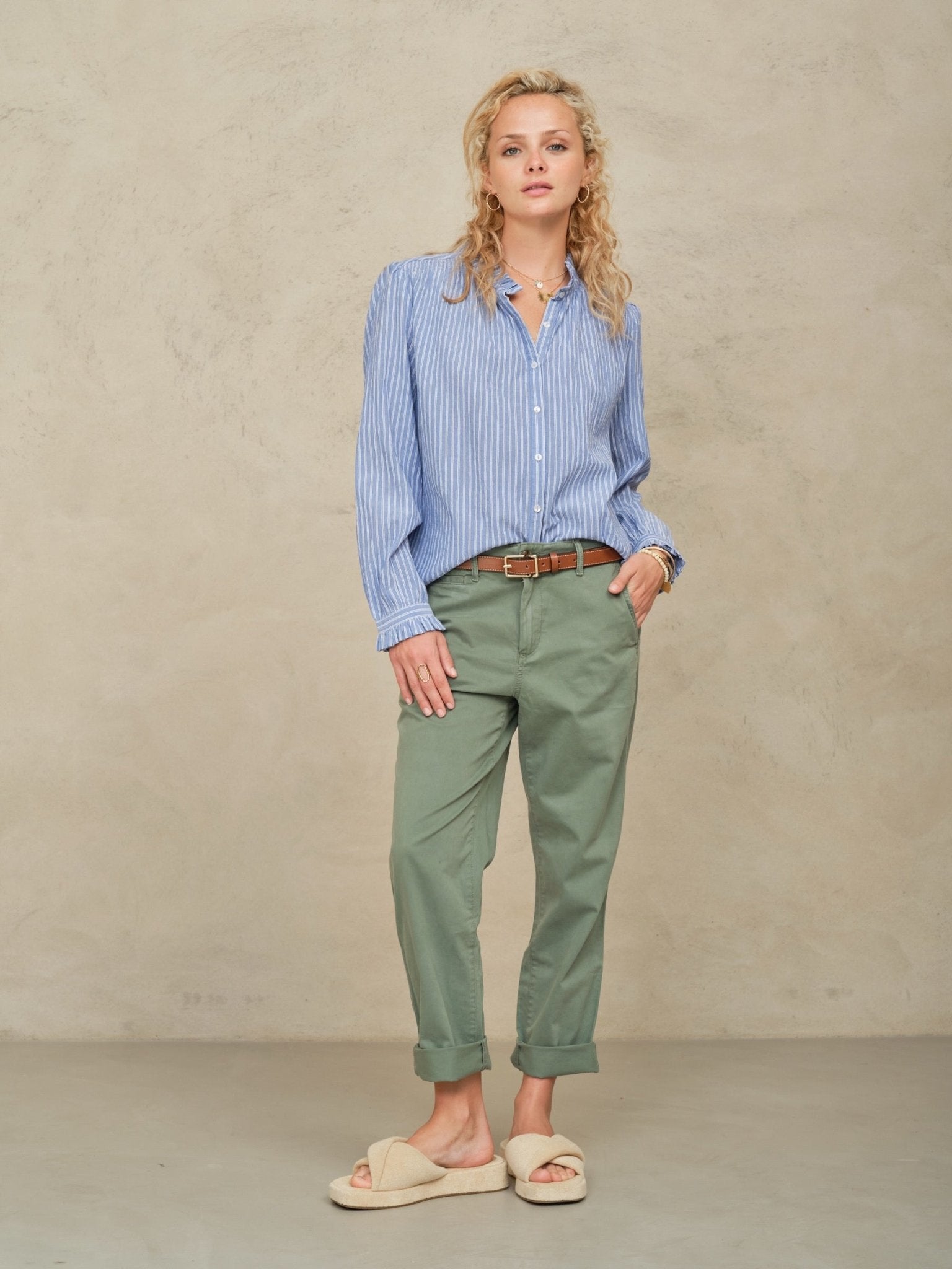 M.A.B.E Chrissie L/S top Blue Stripe - Den Lille Ida - M.A.B.E
