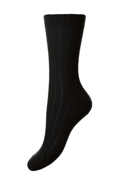 Pantherella Tabitha Rib Cashmere Socks Black - Den Lille Ida - Pantherella