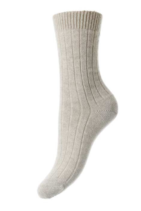 Pantherella Tabitha Rib Cashmere Socks Natural - Den Lille Ida - Pantherella