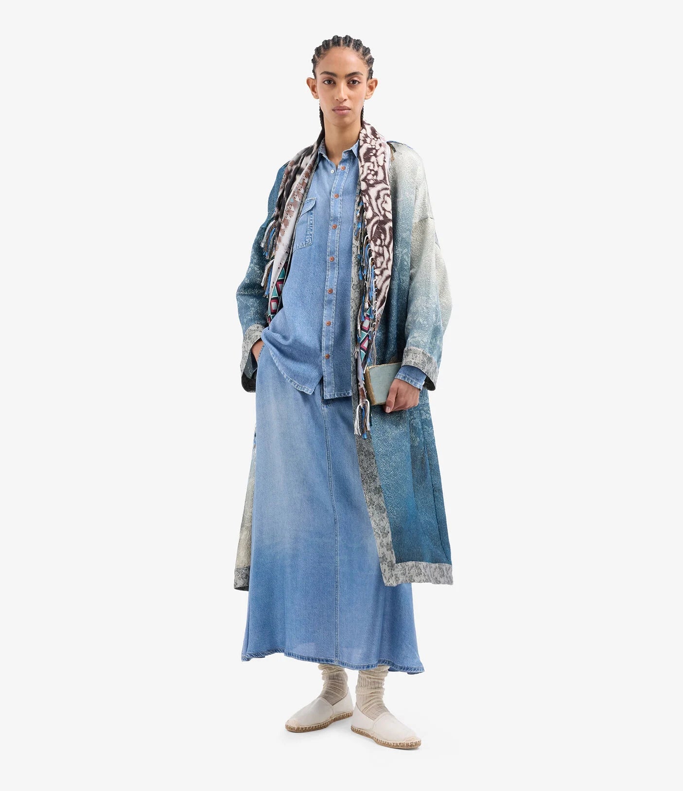 Pierre - Louis Mascia A - Line Skirt Silk Faux Denim - Den Lille Ida - Pierre - Louis Mascia