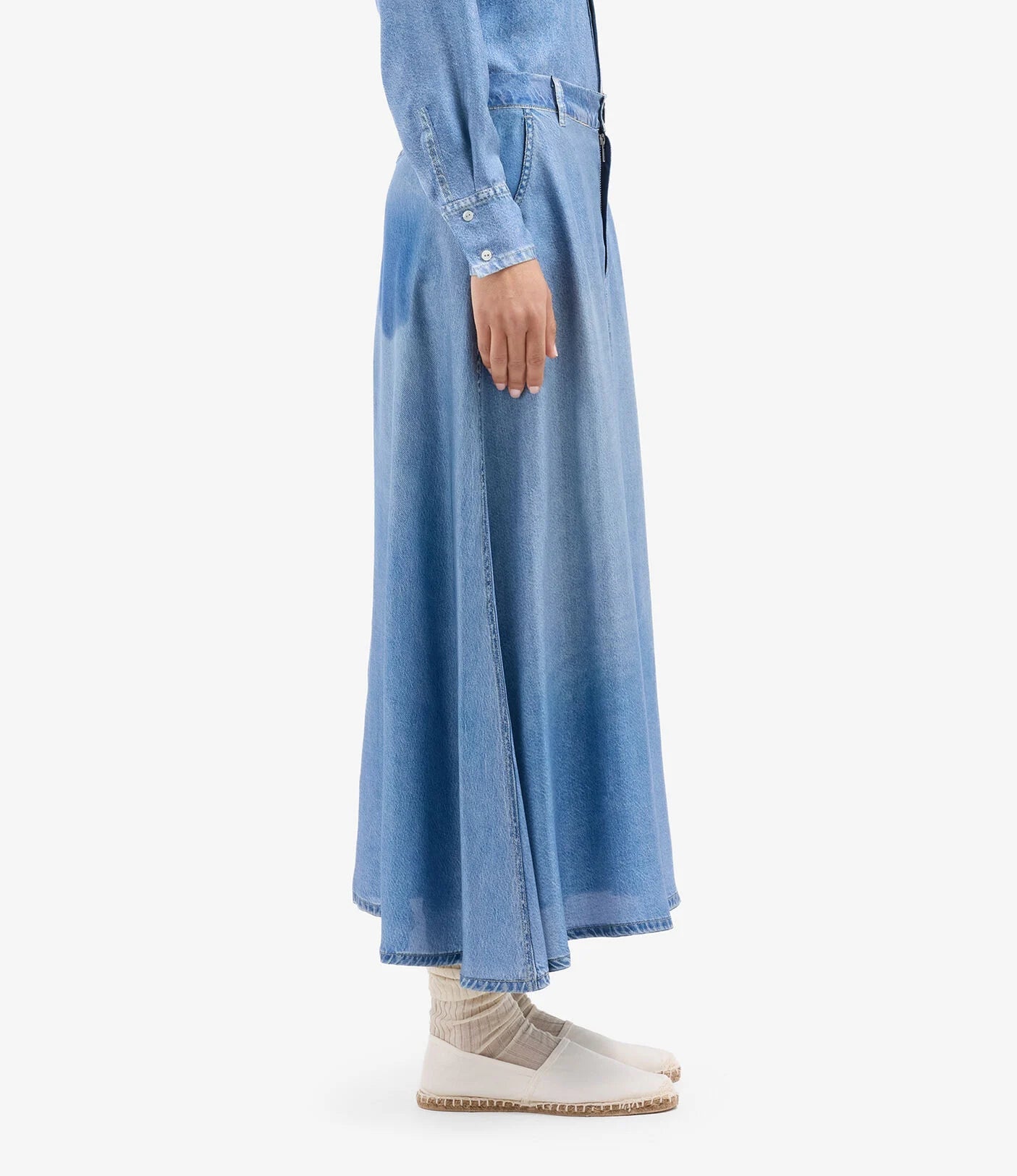 Pierre - Louis Mascia A - Line Skirt Silk Faux Denim - Den Lille Ida - Pierre - Louis Mascia
