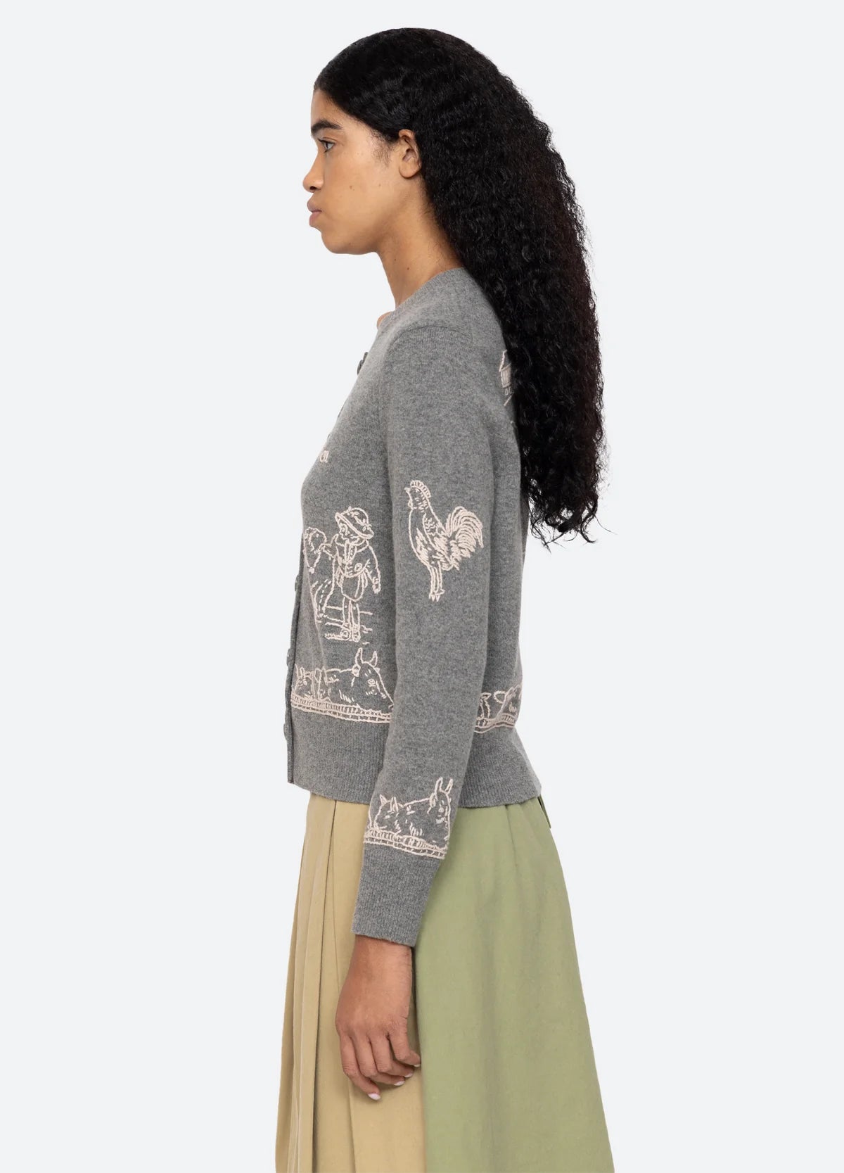 Sea New York Edin Farm Embroidery Cardigan Grey - Den Lille Ida - Sea New York