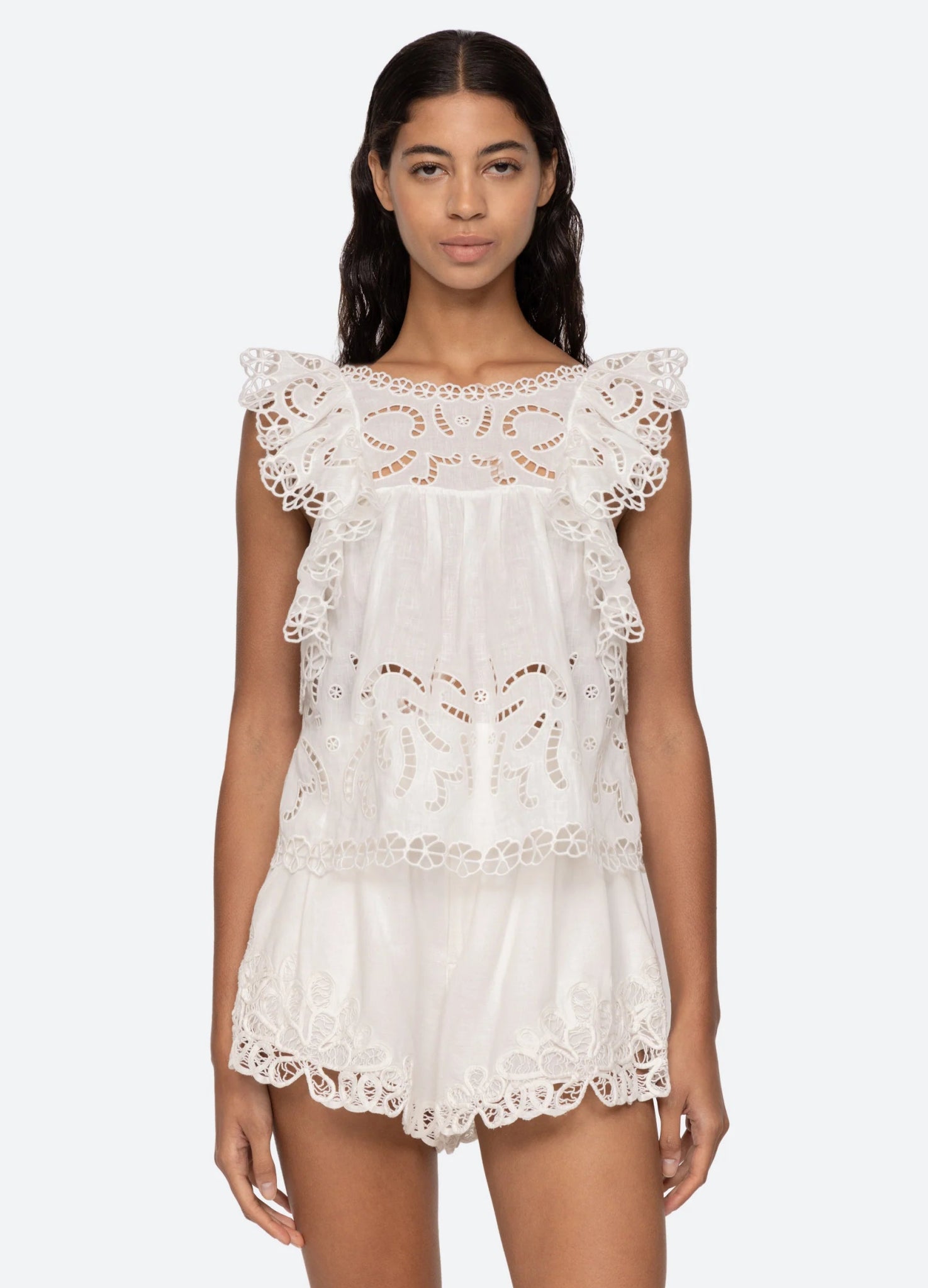 Sea New York Marja Embroidery Flutter Tank Pearl - Den Lille Ida - Sea New York