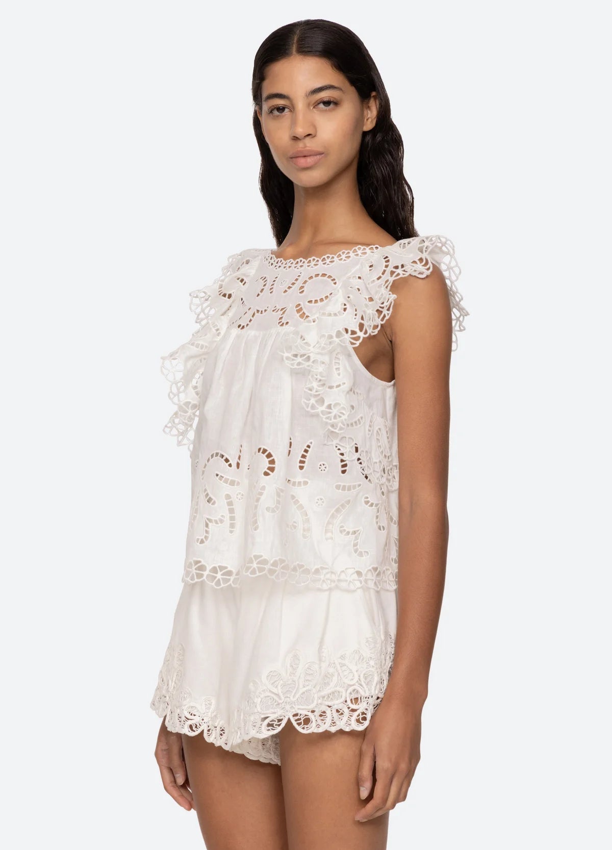 Sea New York Marja Embroidery Flutter Tank Pearl - Den Lille Ida - Sea New York