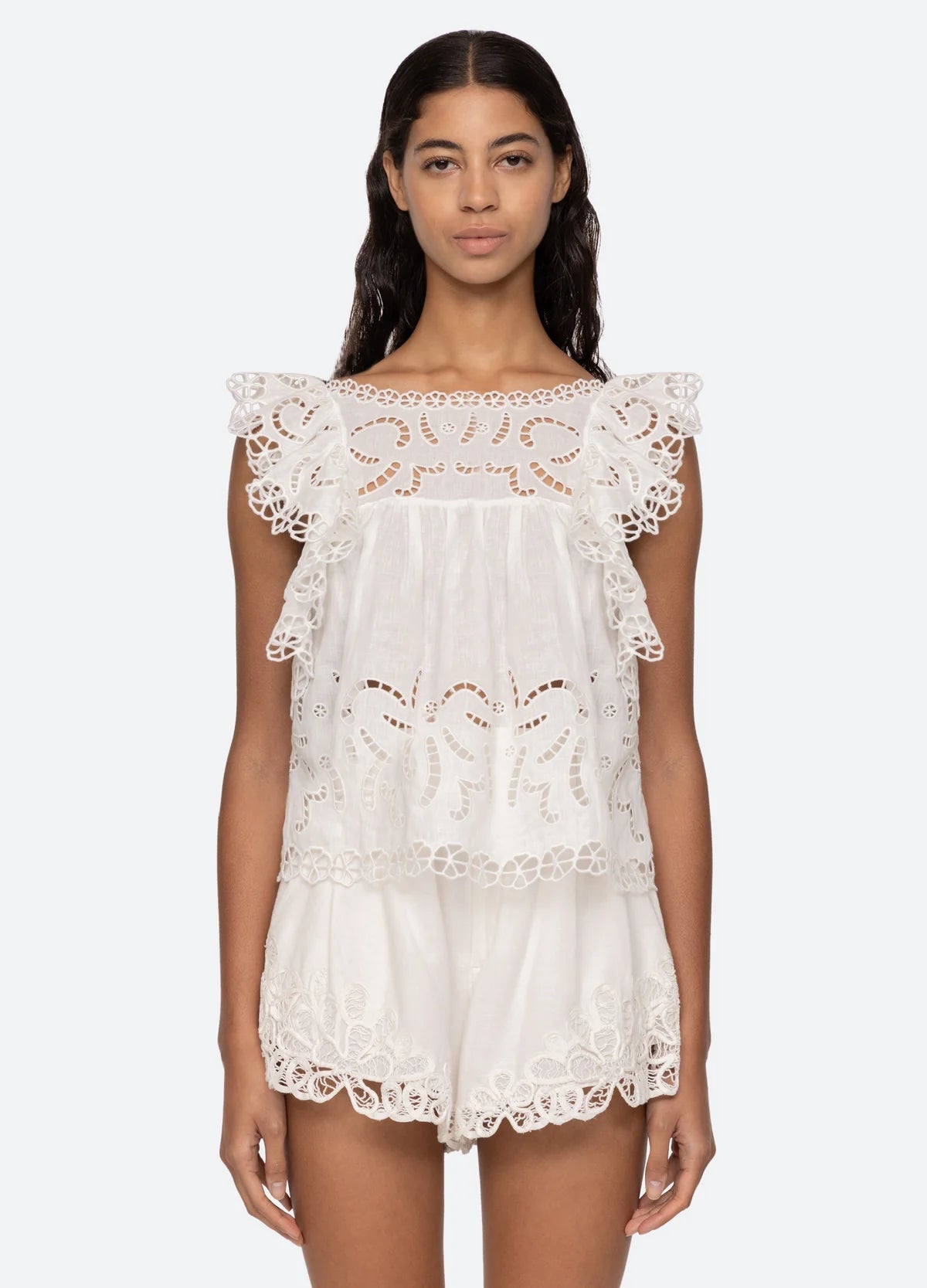 Sea New York Marja Embroidery Flutter Tank Pearl - Den Lille Ida - Sea New York