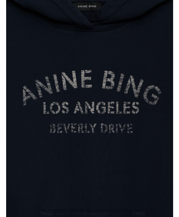 Anine Bing Harvey Sweatshirt Melrose Stencil Navy