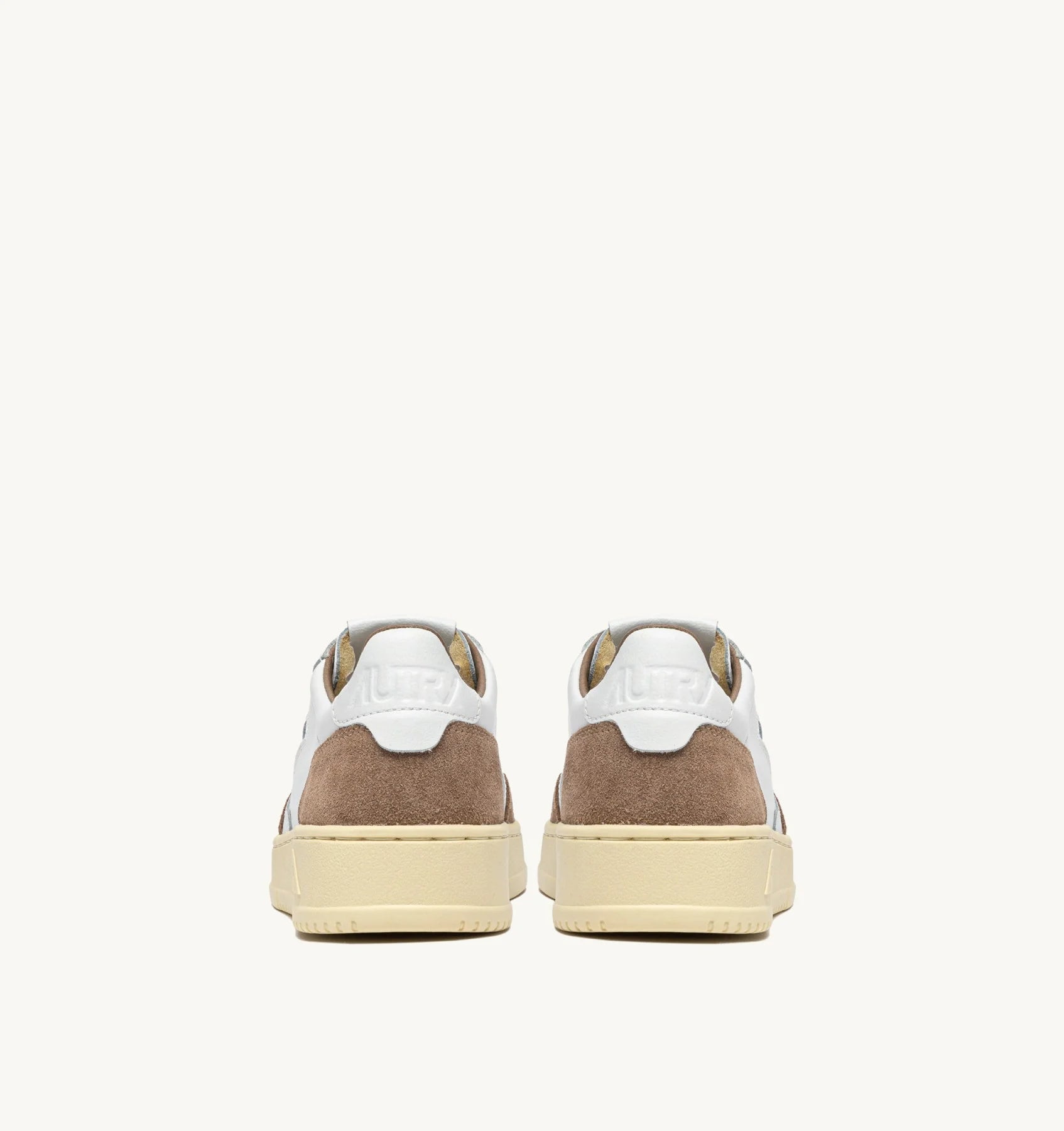 Autry Medalist Low Sneakers in White Leather and Antelope Suede