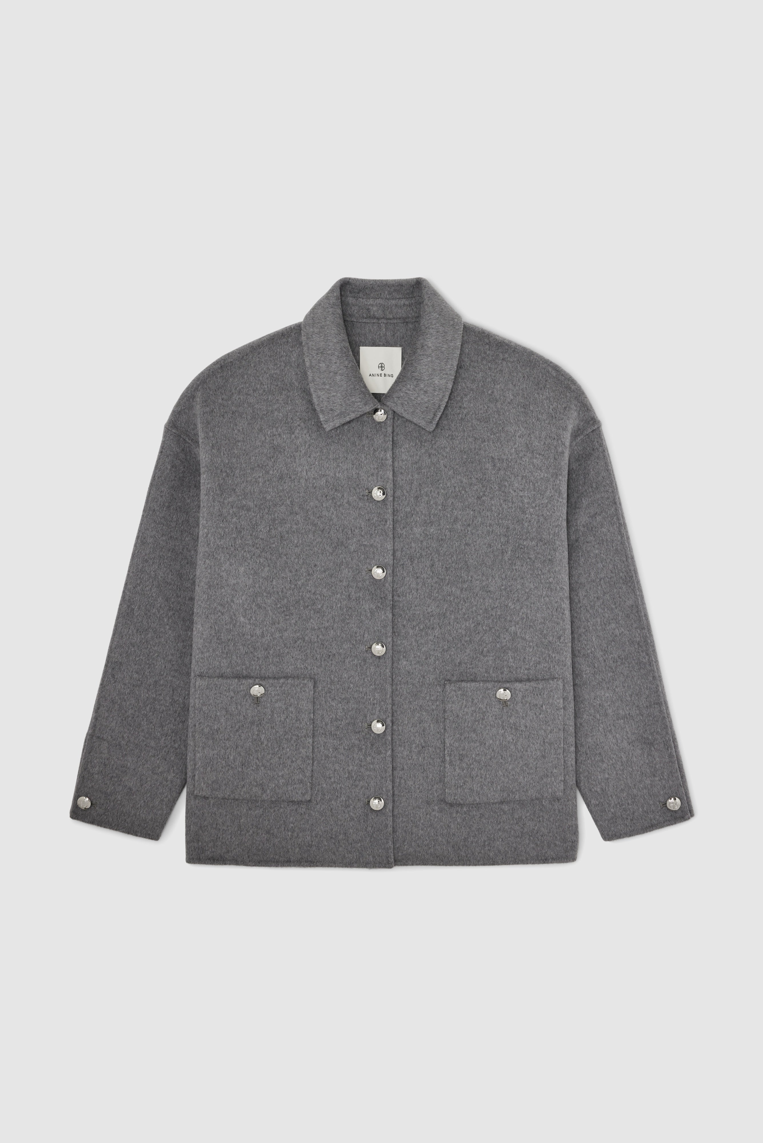 Anine Bing Luca Jacket Cashmere Blend Heather Grey