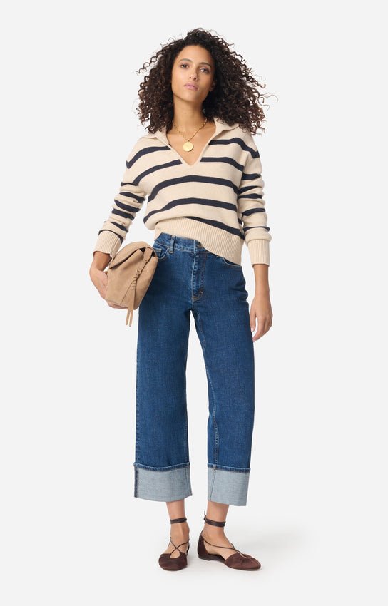 Vanessa Bruno Sweater Grenade Ecru/Marine - Den Lille Ida - Vanessa Bruno