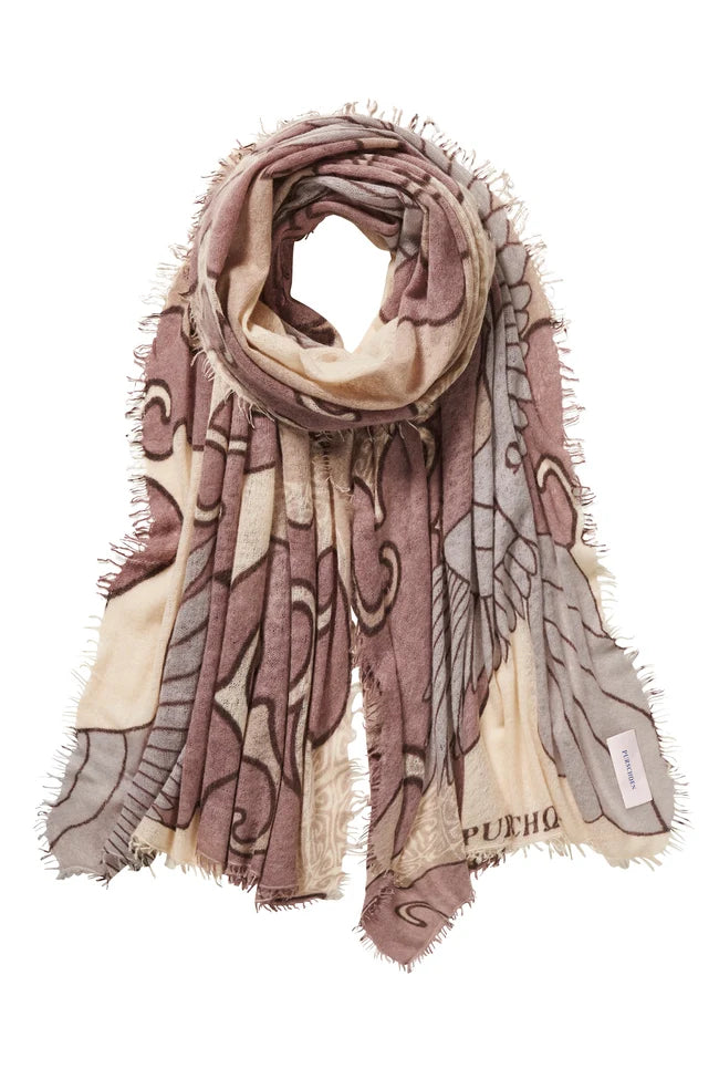 Purschoen Cashmere Scarf Himmelsflug Grey Dreams
