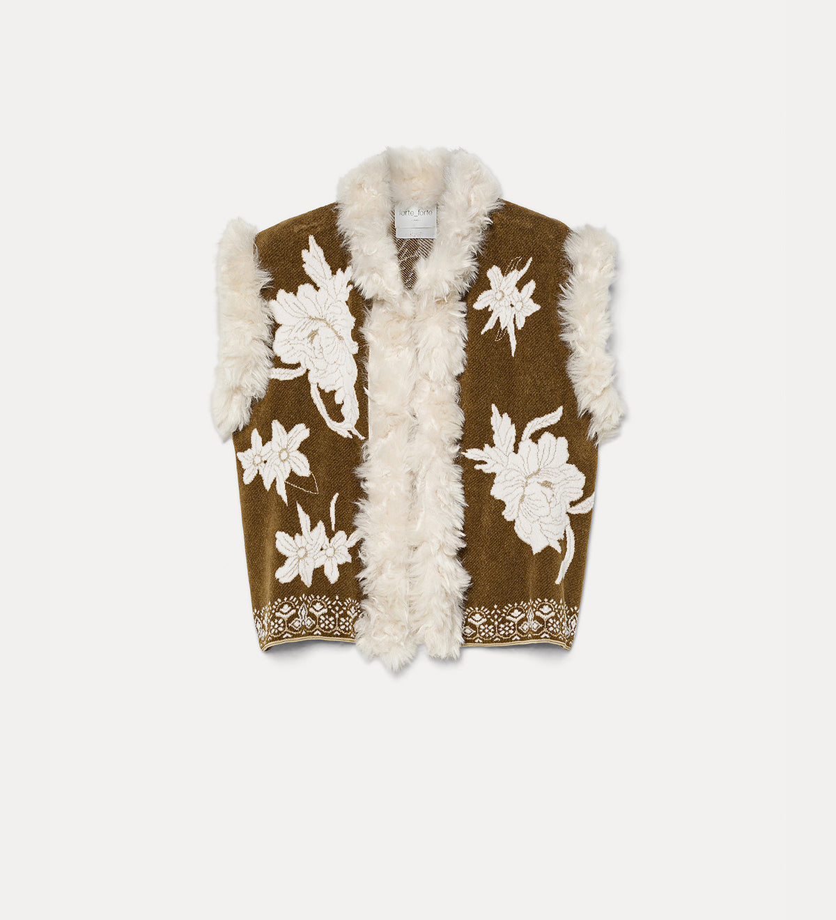 forte_forte “the lotus” jacquard waistcoat cumino