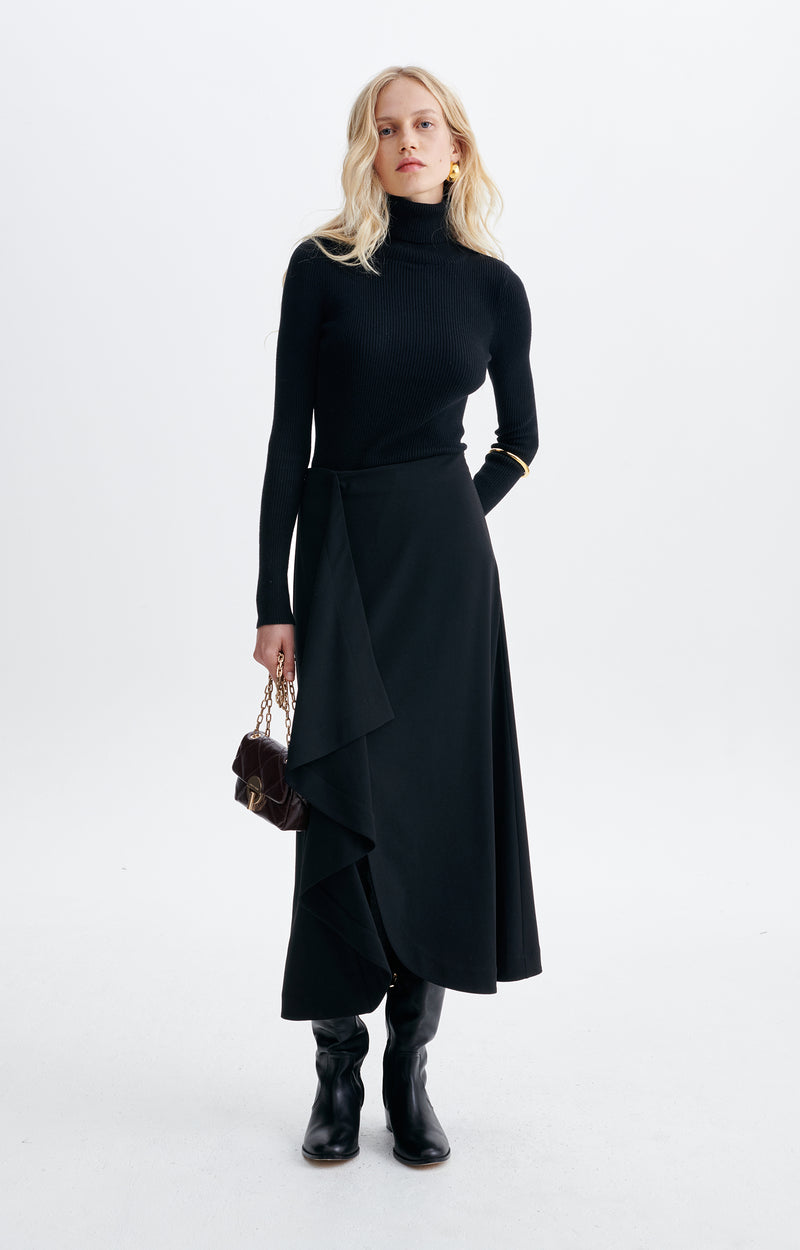 Vanessa Bruno Hemera Skirt Draped Crêpe Maxi Skirt