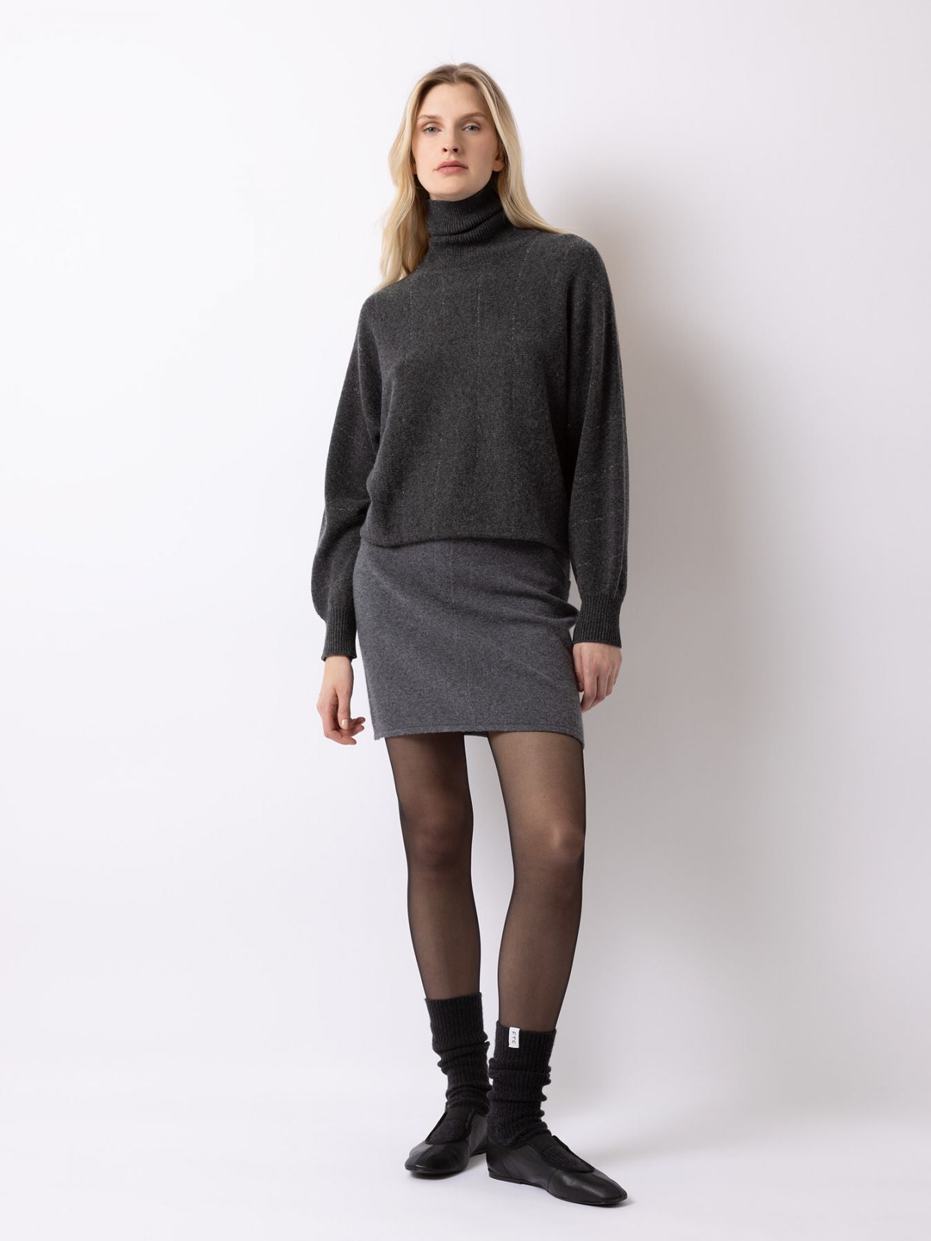 FTC Pullover with Lurex Stripes Charcoal