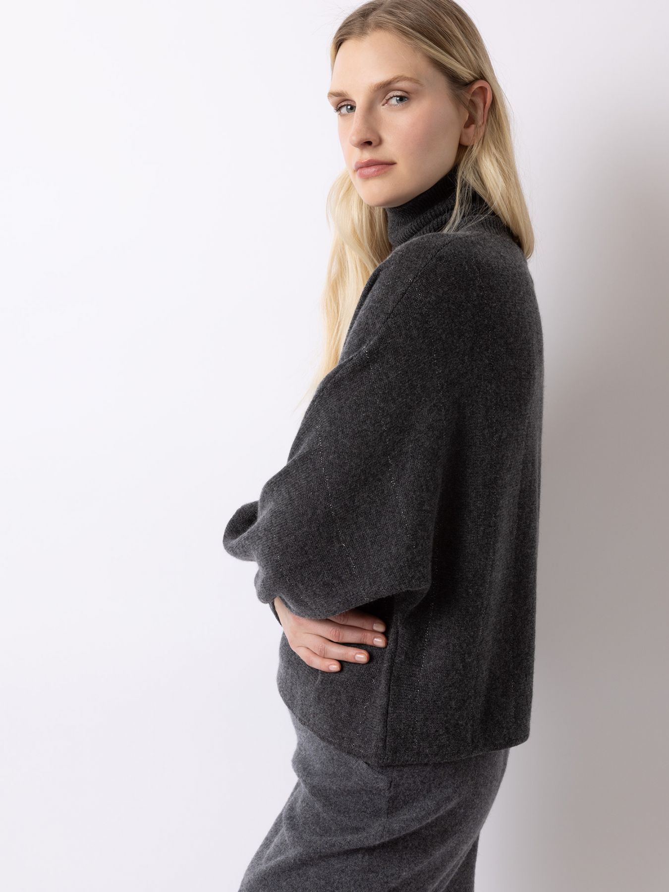 FTC Pullover with Lurex Stripes Charcoal