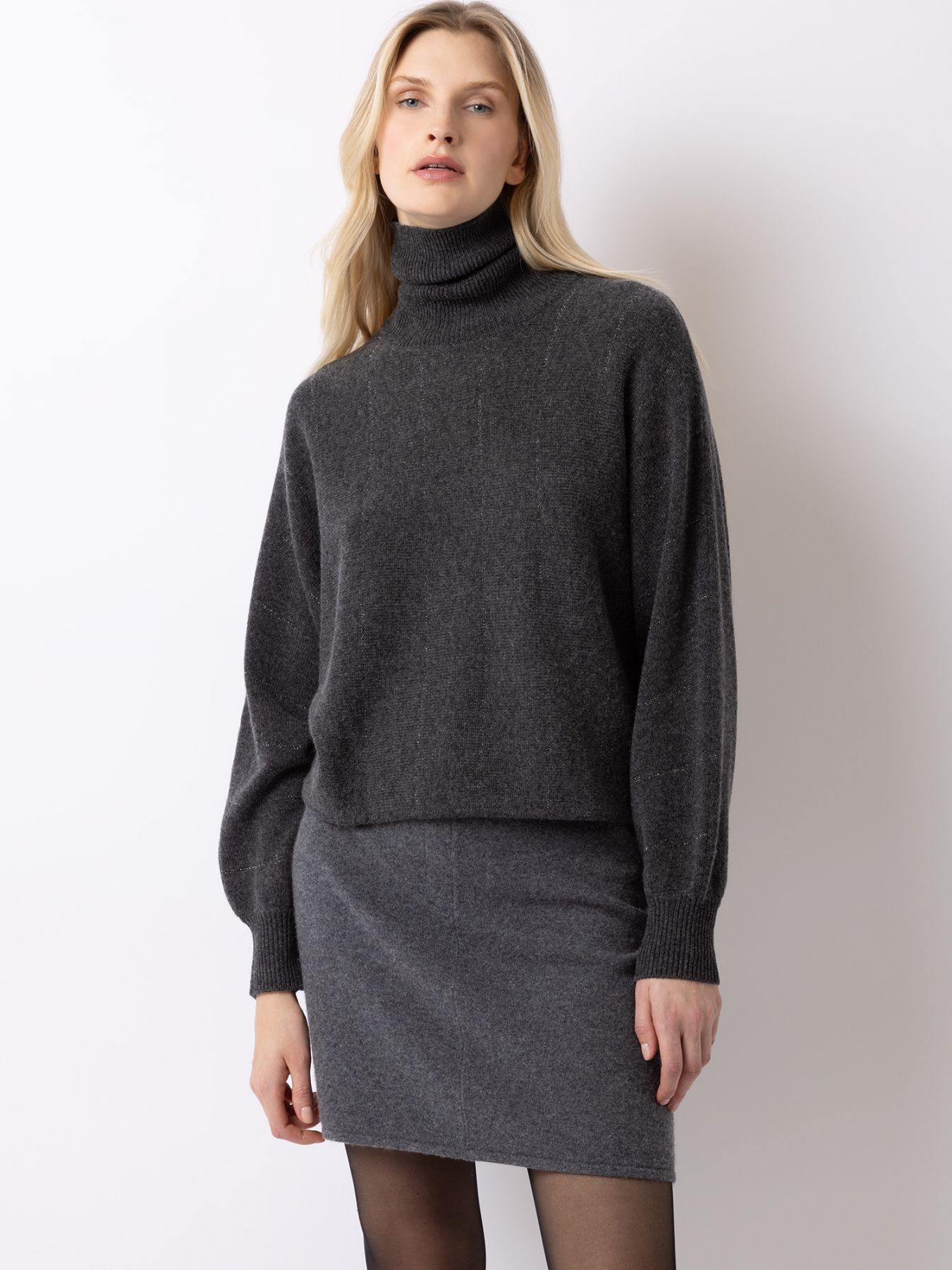 FTC Pullover with Lurex Stripes Charcoal