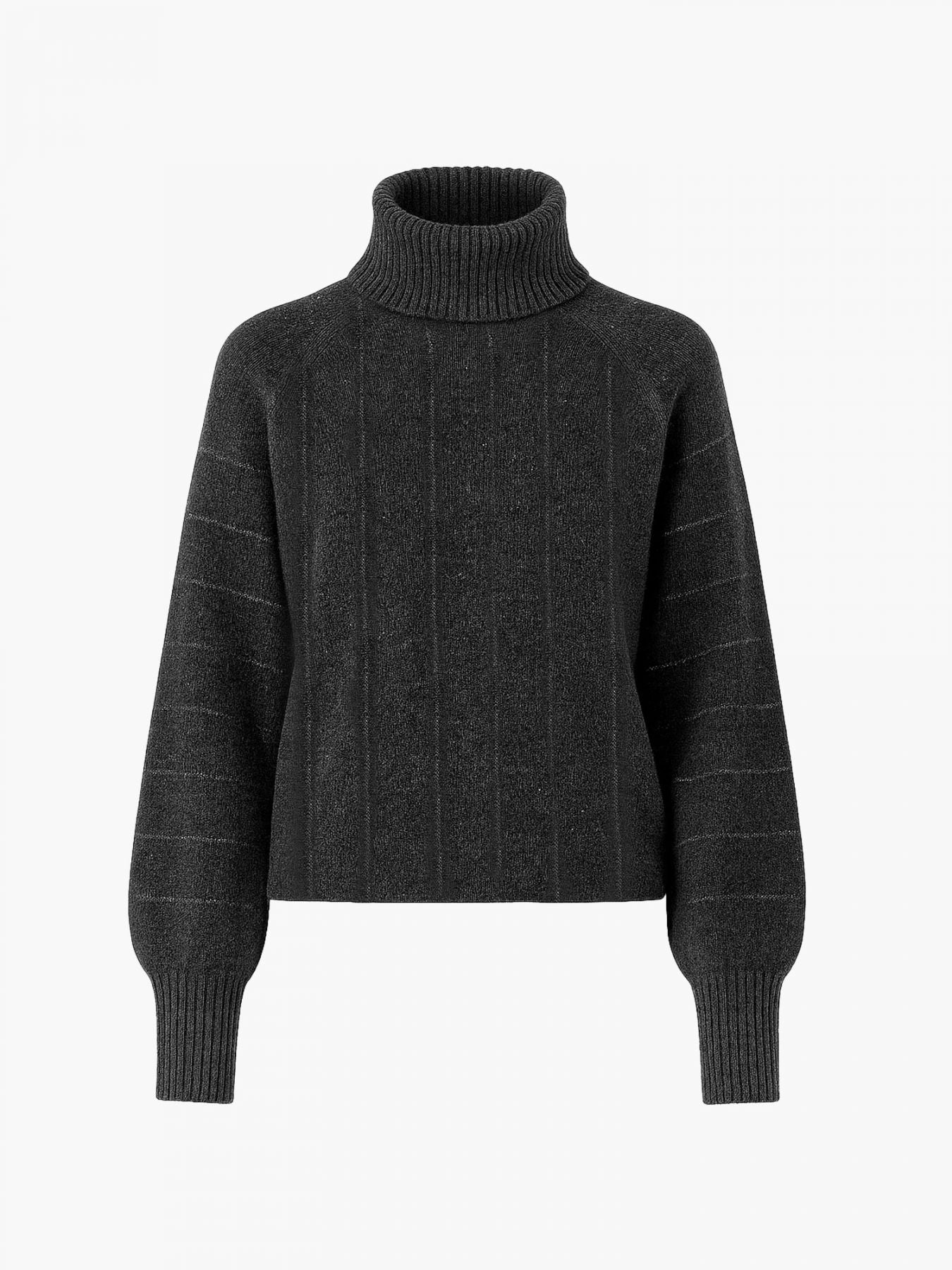 FTC Pullover with Lurex Stripes Charcoal