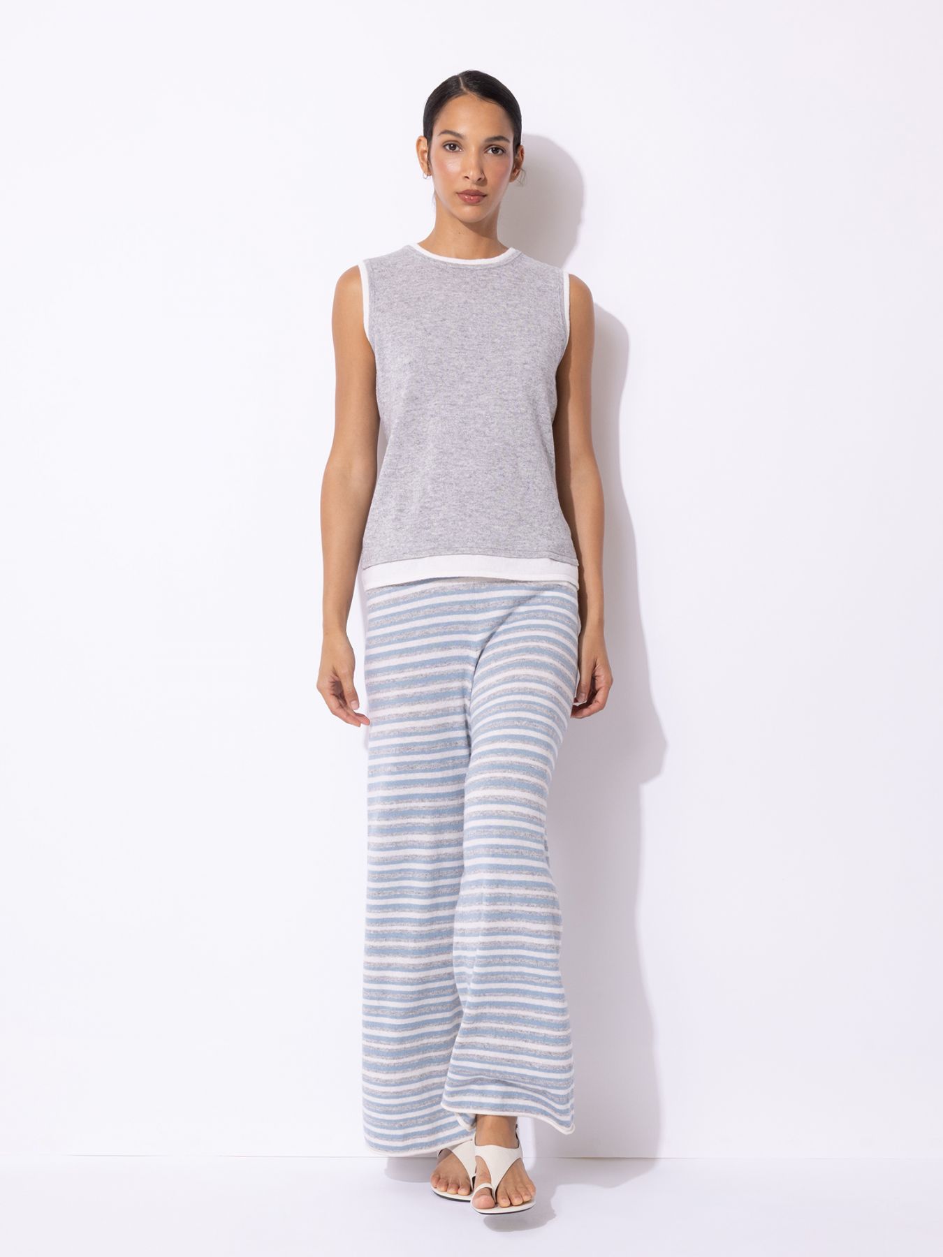 FTC Top with Contrast Trim Light Grey Melange