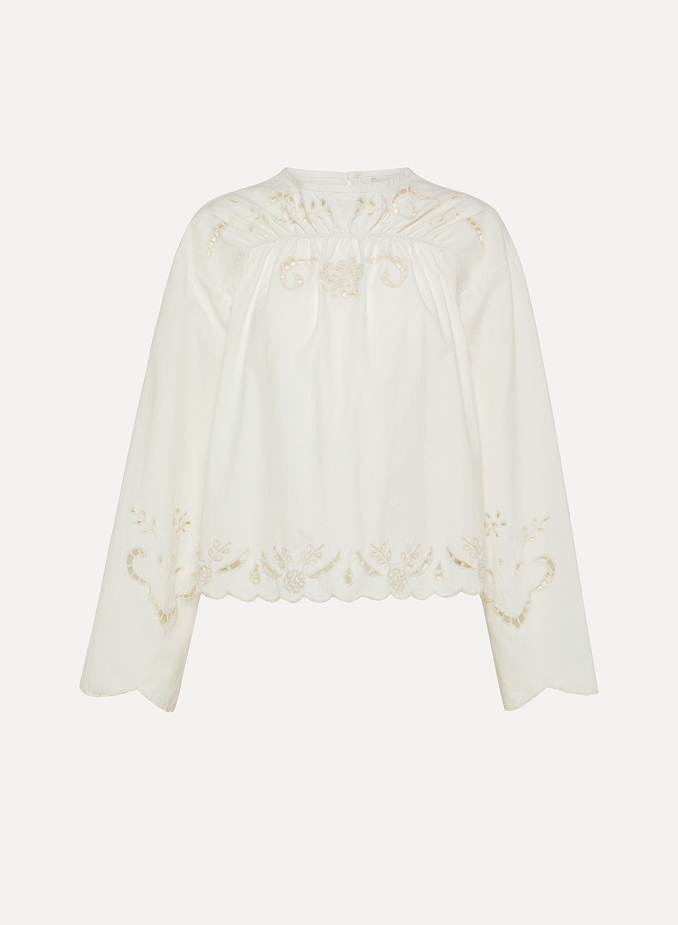 forte forte "memoires d'enfance" embroidery roundneck top
