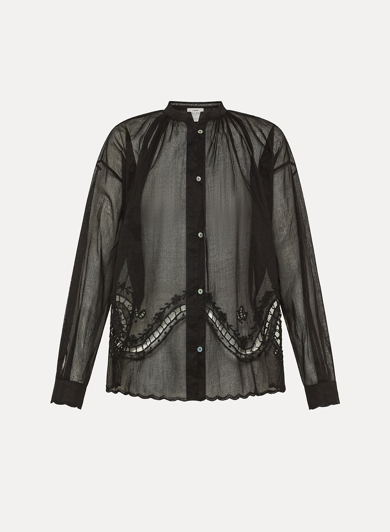 forte forte "memoires d'enfance" embroidery bohemian shirt black