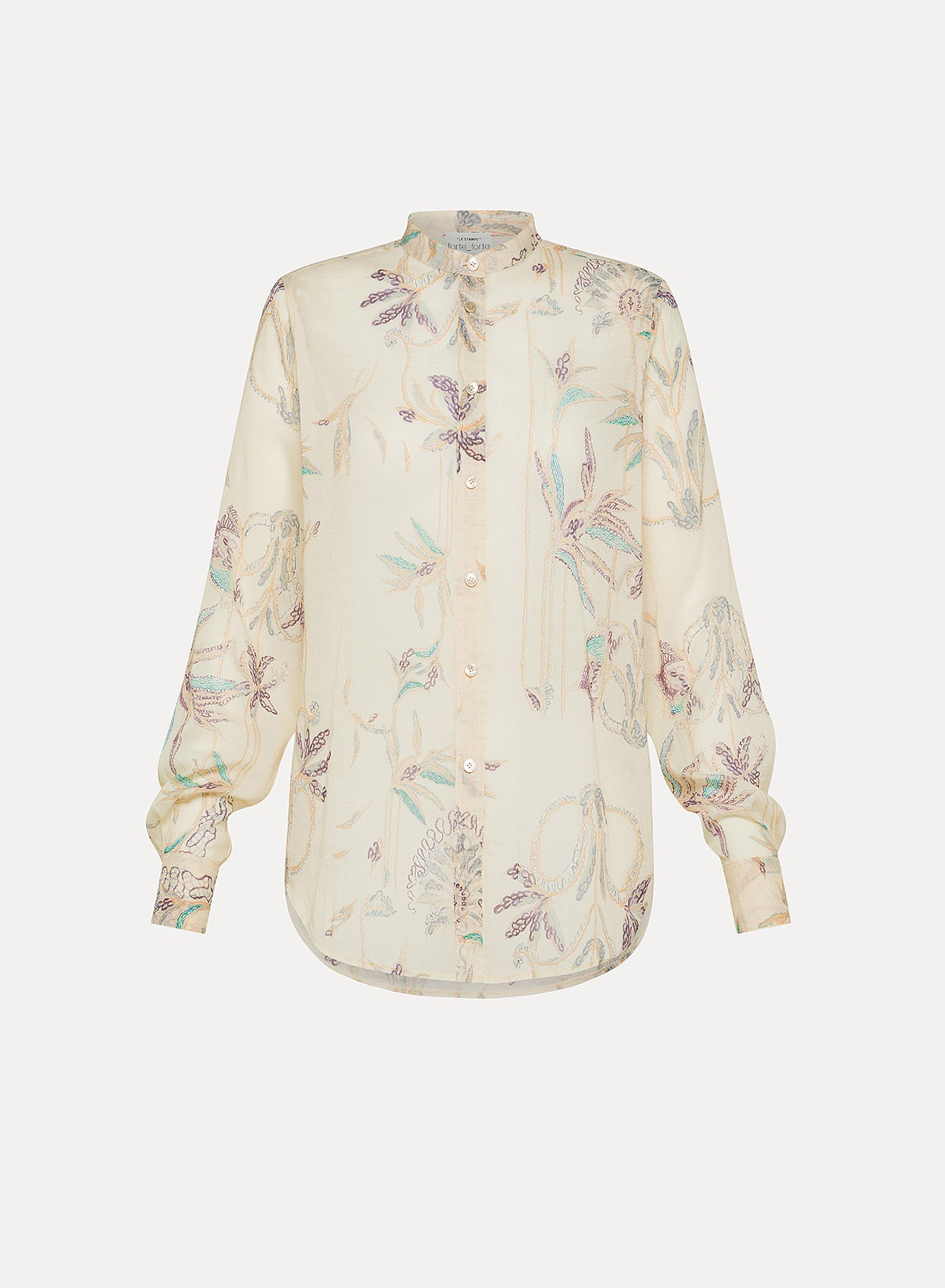 forte forte "sogni" print voile grandfather shirt