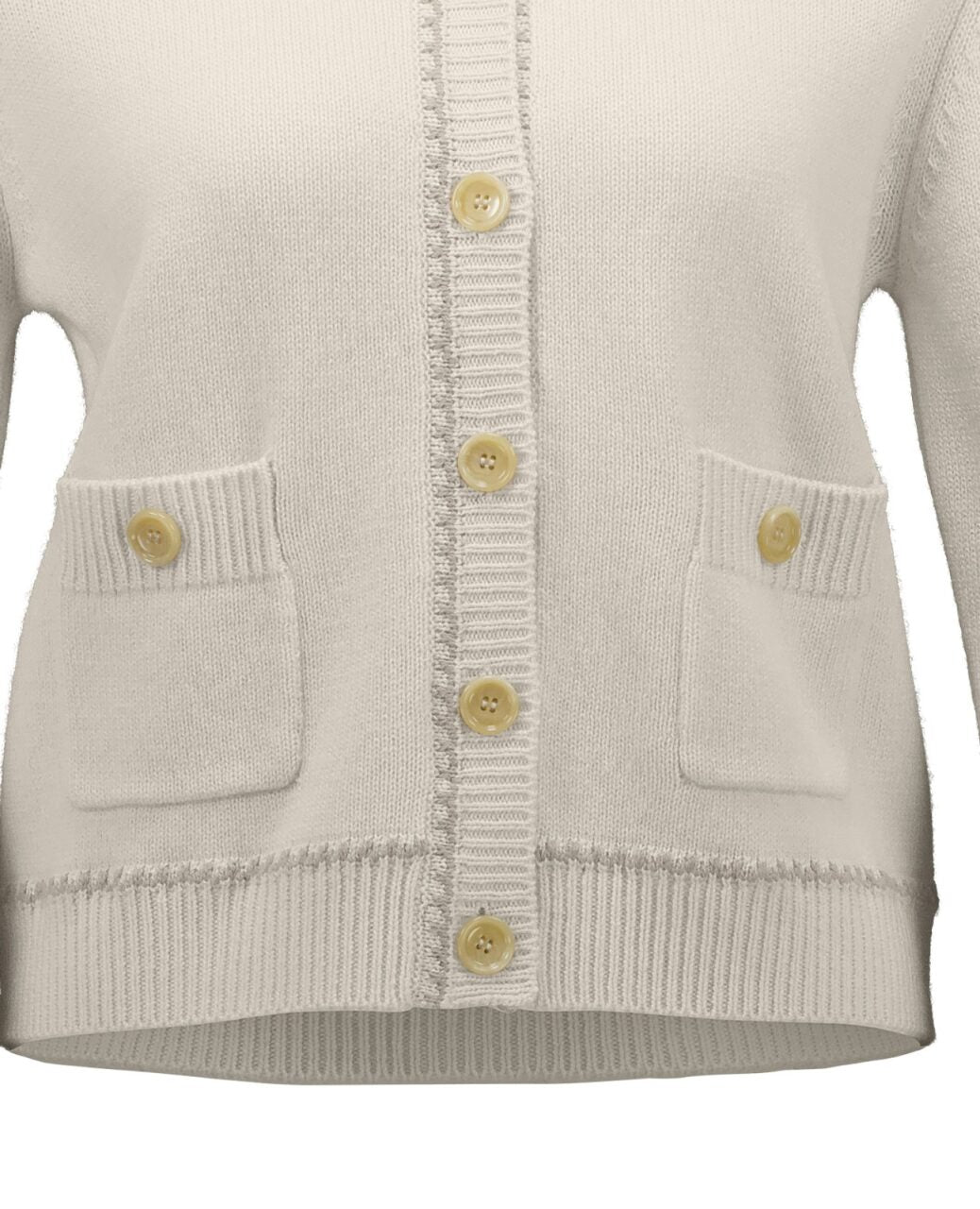 Allude Cardigan  Round Neck Cream