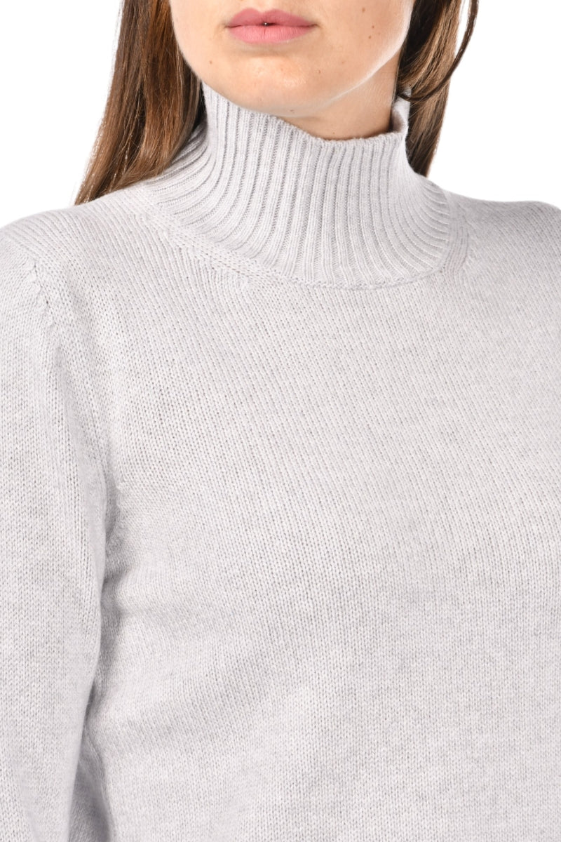 Gran Sasso Cashmere Mock Neck Light Grey