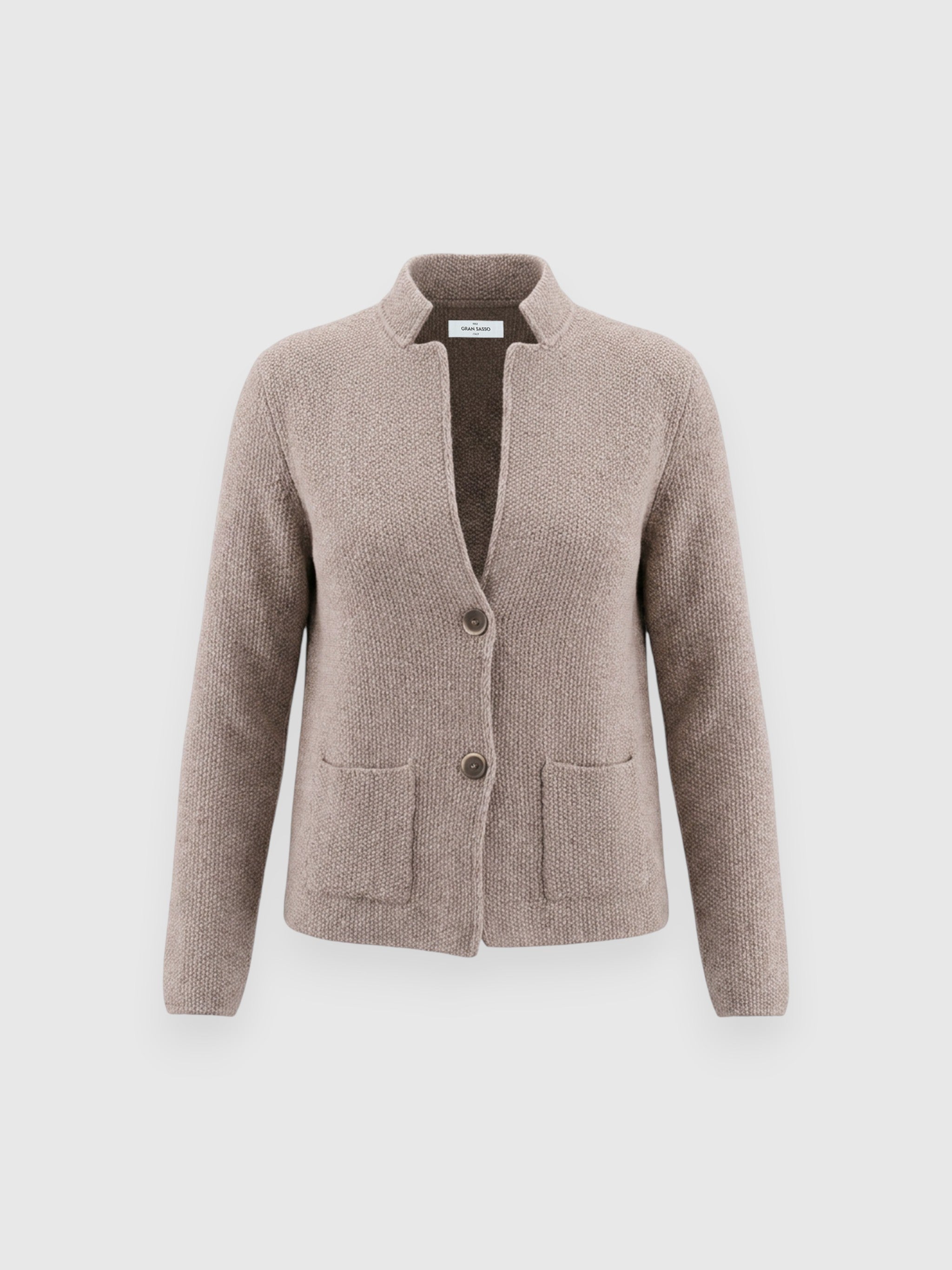 Gran Sasso Rice Stitch Knit Jacket Taupe