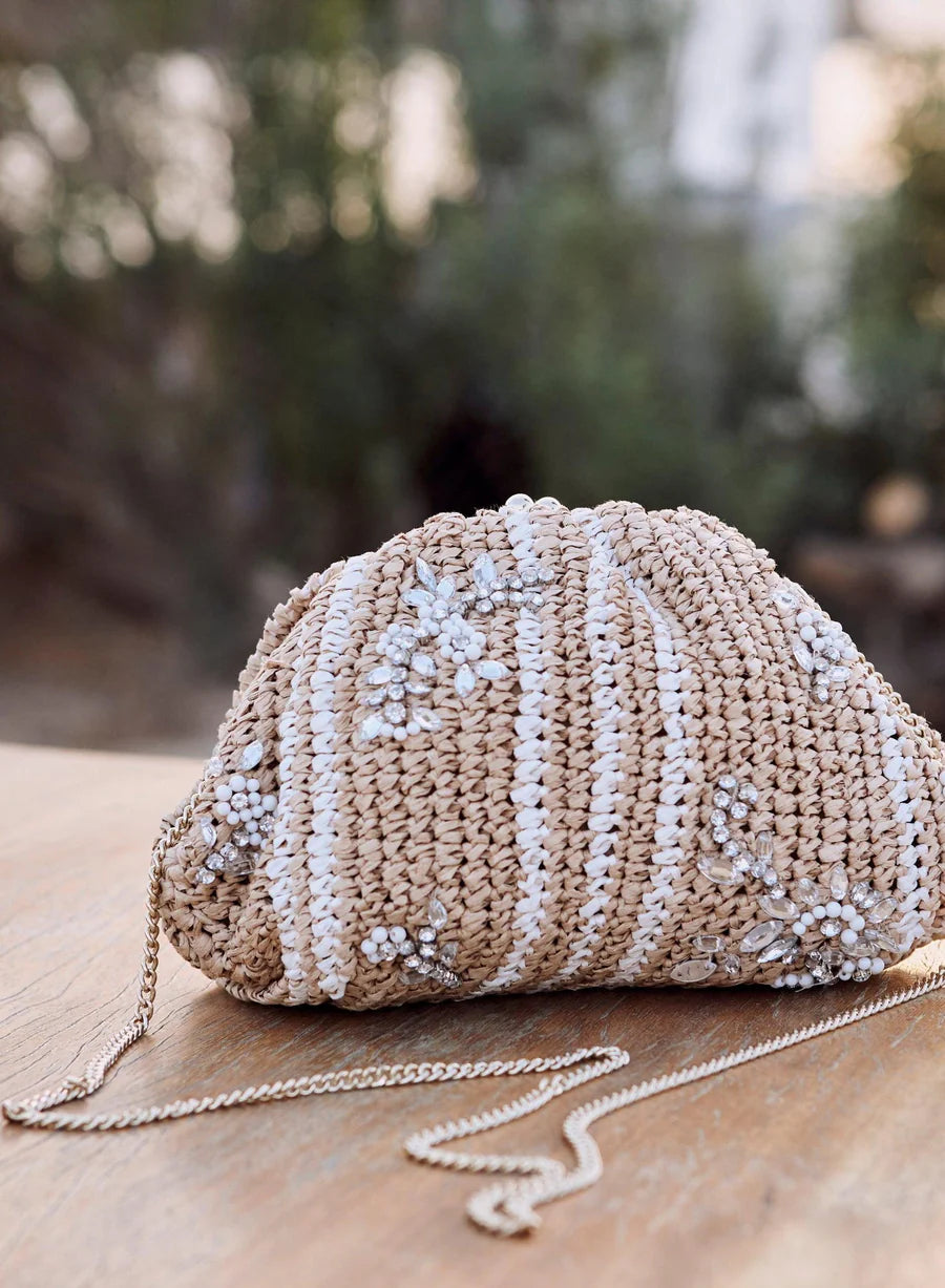 M.A.B.E. Alora Clutch - Nat/Ecru