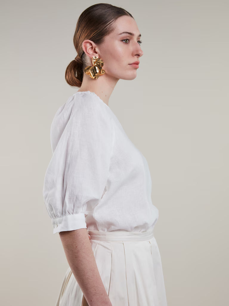 Stenströms Carmen White linen blouse