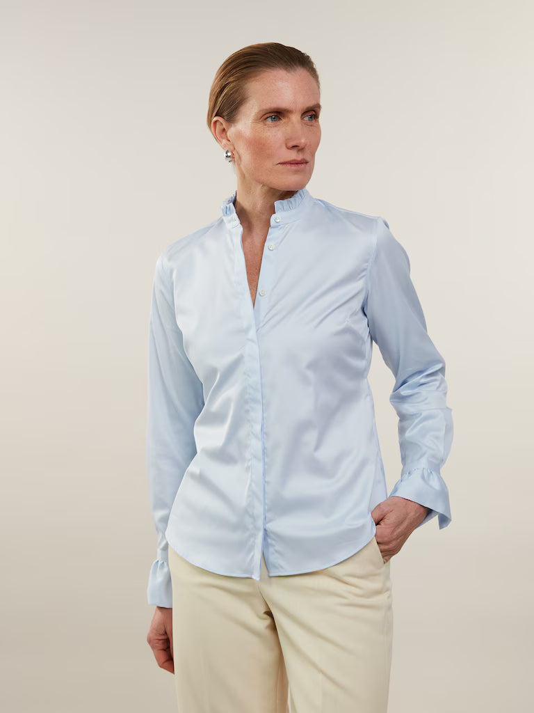 Stenströms Darya Light Blue Frill Blouse