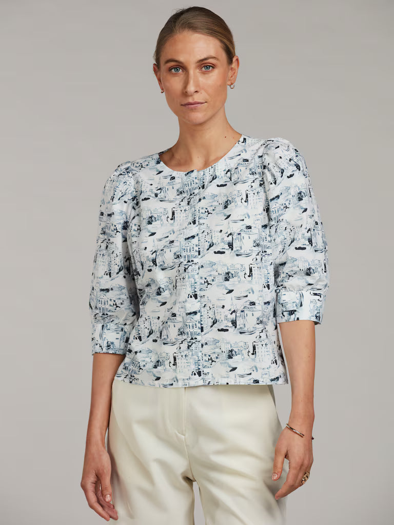 Stenströms Lykke Blouse Dark Blue Pattern